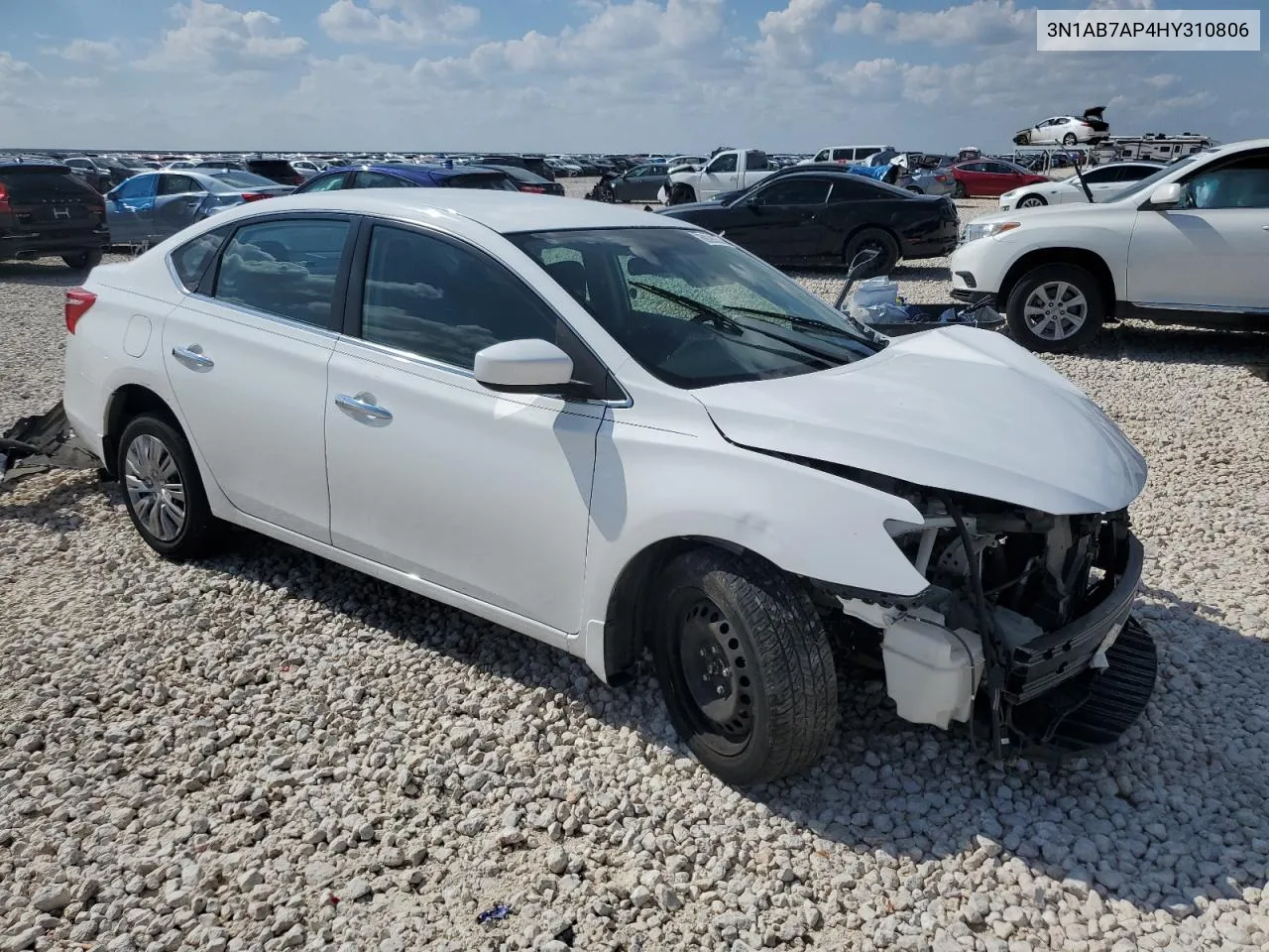 2017 Nissan Sentra S VIN: 3N1AB7AP4HY310806 Lot: 69296374