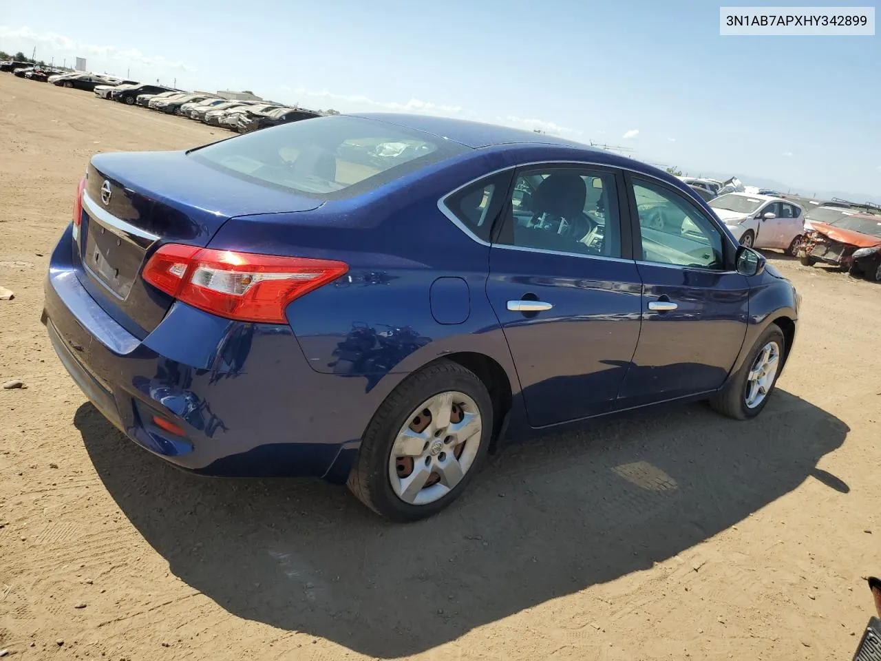 2017 Nissan Sentra S VIN: 3N1AB7APXHY342899 Lot: 69334244