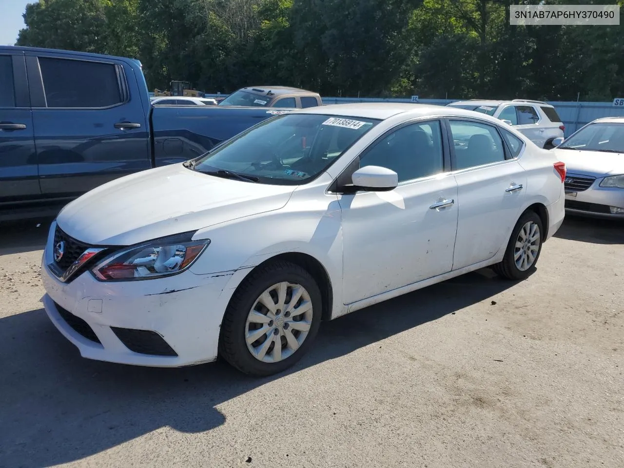 2017 Nissan Sentra S VIN: 3N1AB7AP6HY370490 Lot: 70135914