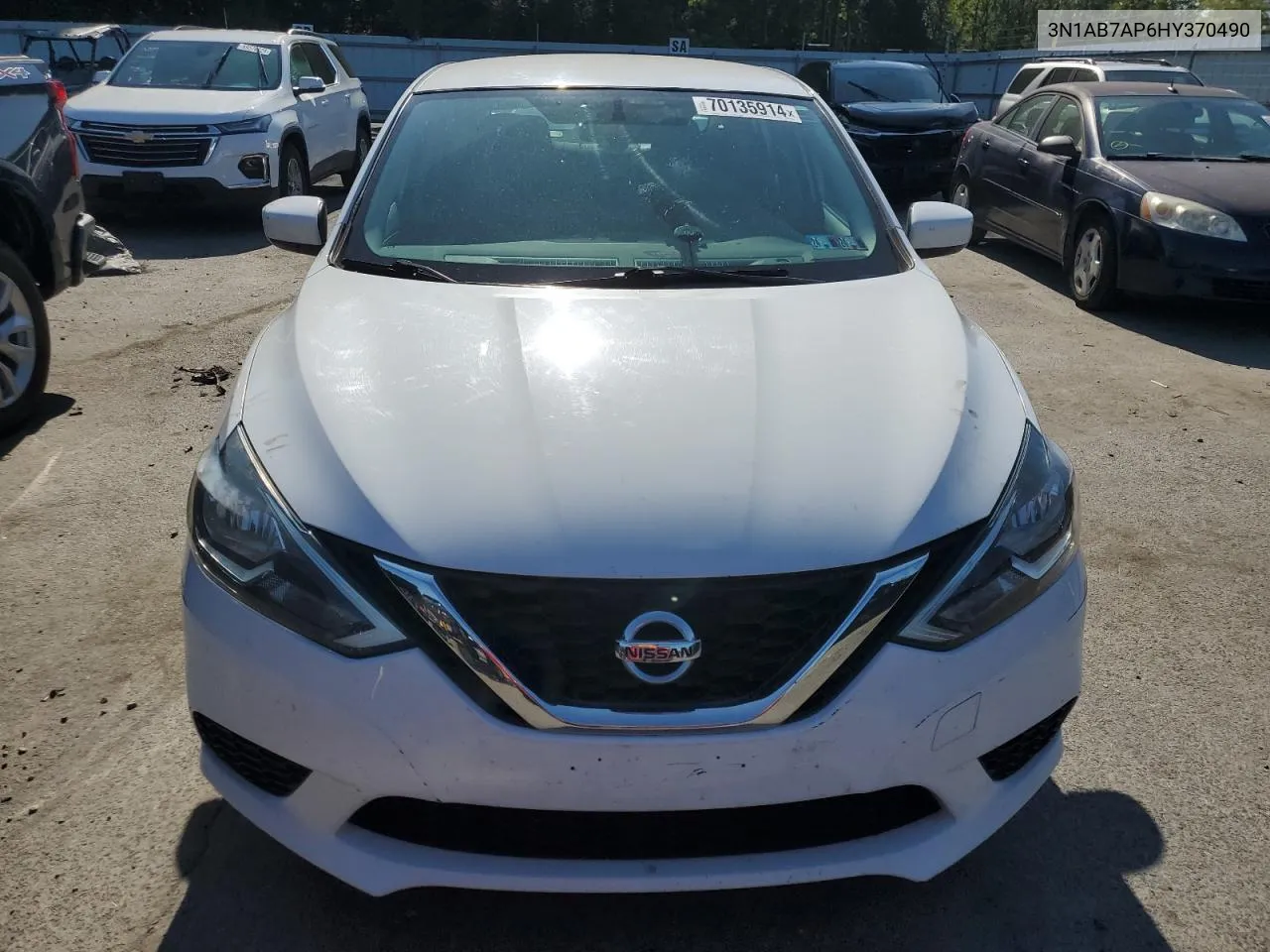 2017 Nissan Sentra S VIN: 3N1AB7AP6HY370490 Lot: 70135914