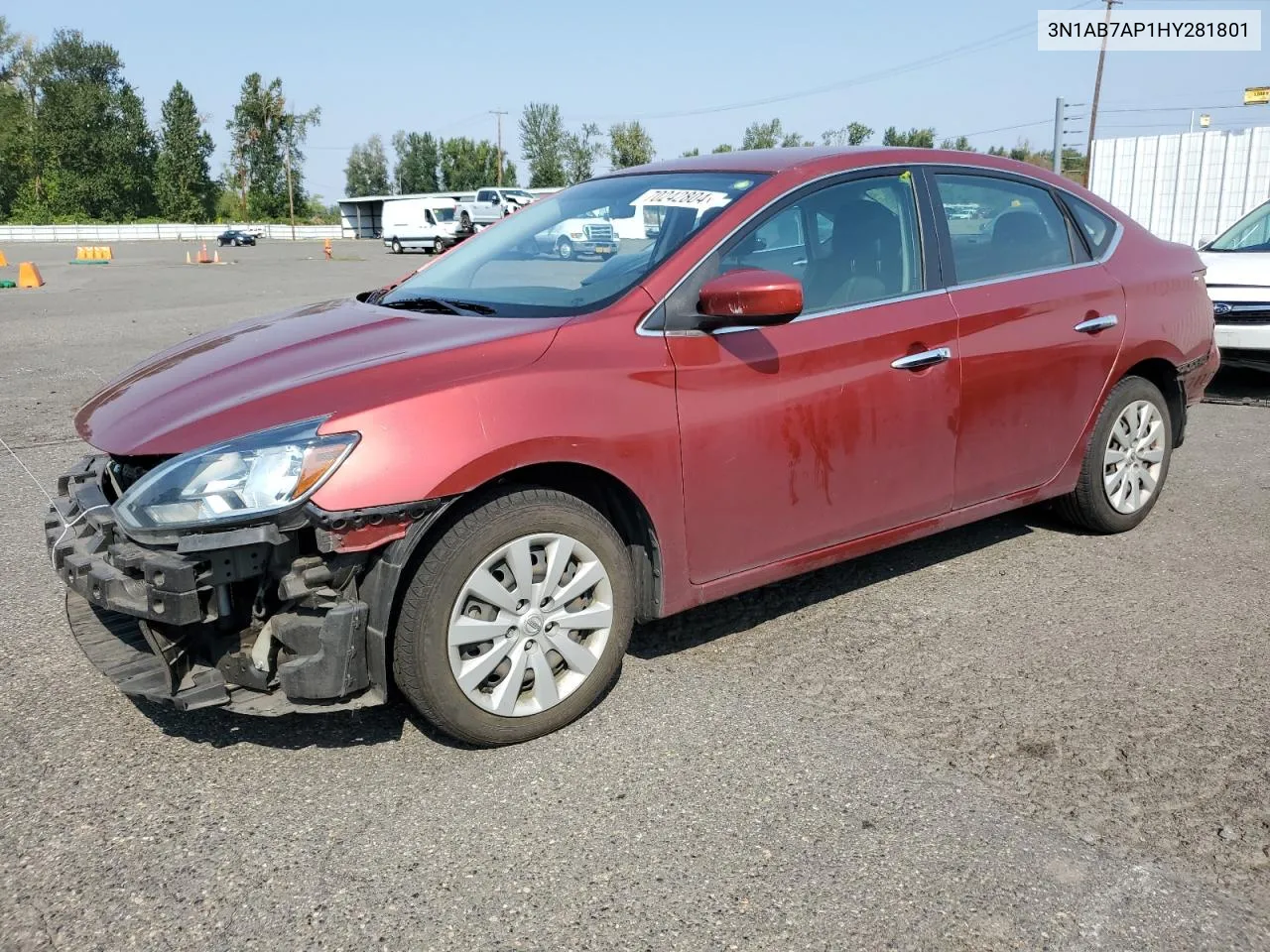 2017 Nissan Sentra S VIN: 3N1AB7AP1HY281801 Lot: 70242804