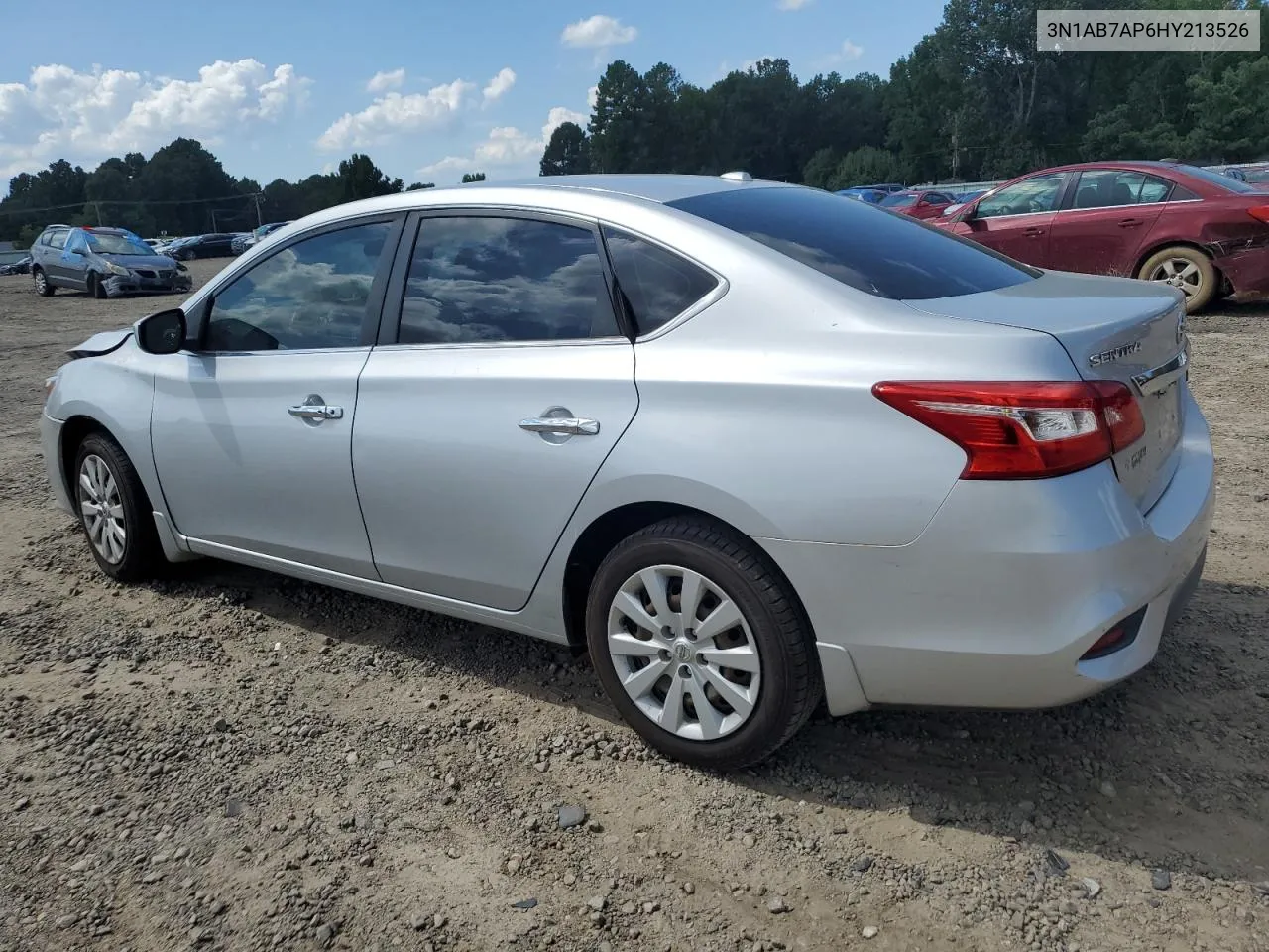 2017 Nissan Sentra S VIN: 3N1AB7AP6HY213526 Lot: 70384864