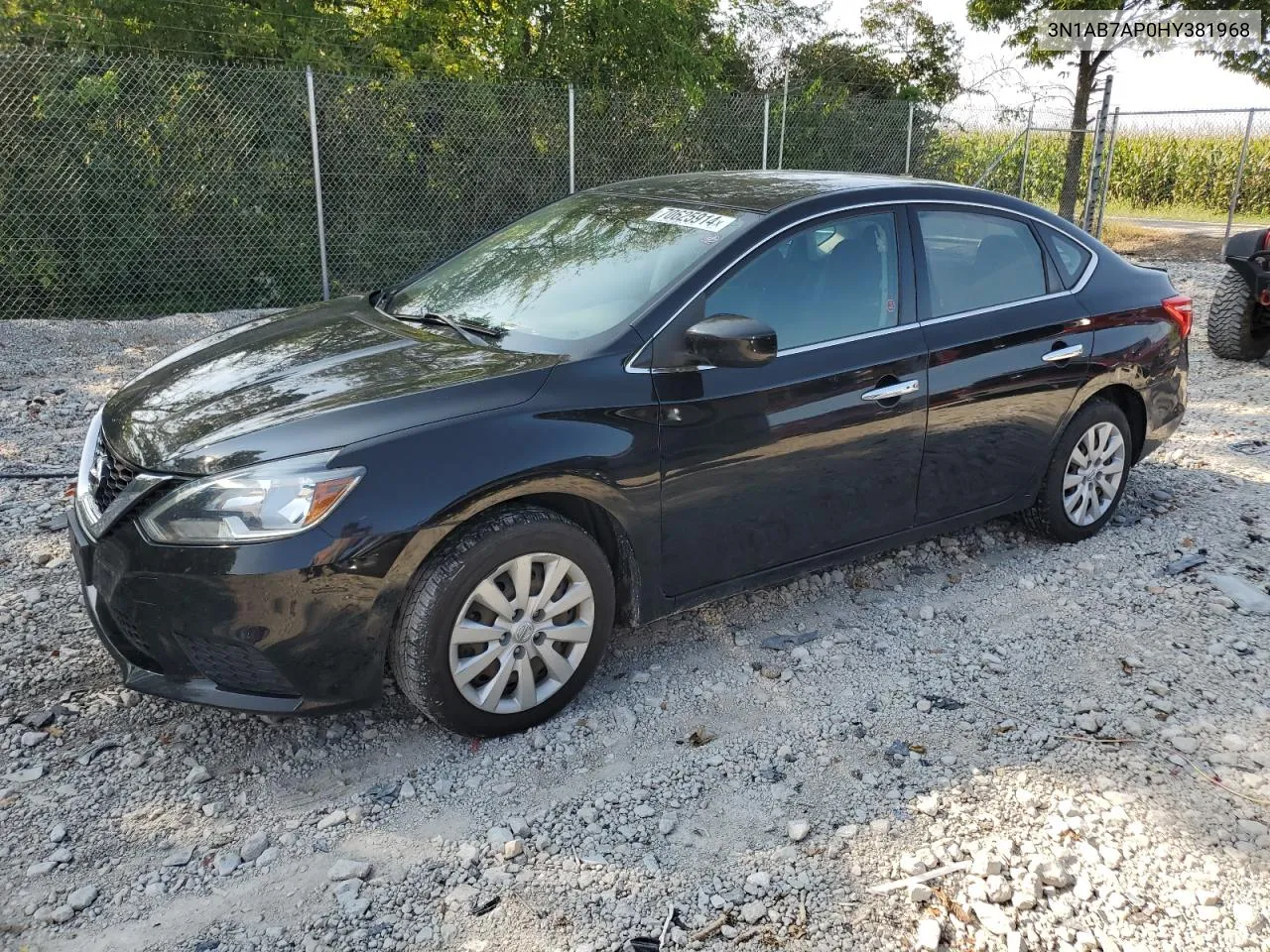 2017 Nissan Sentra S VIN: 3N1AB7AP0HY381968 Lot: 70625914