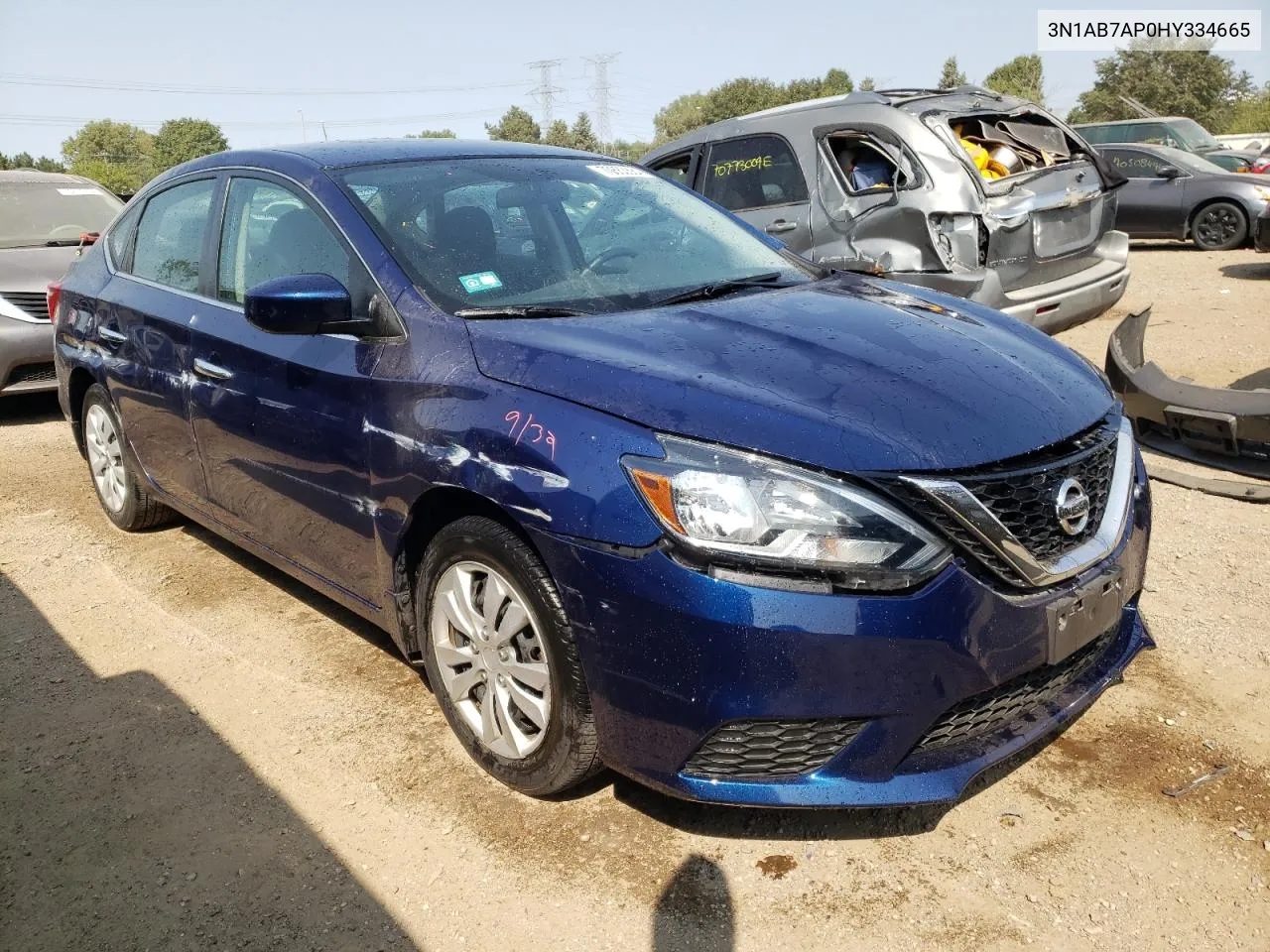 2017 Nissan Sentra S VIN: 3N1AB7AP0HY334665 Lot: 70863684