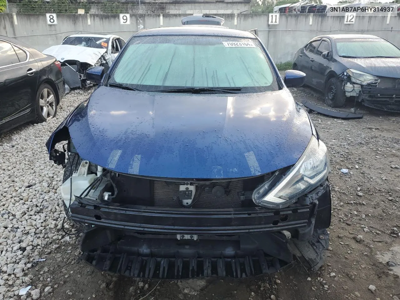 2017 Nissan Sentra S VIN: 3N1AB7AP6HY314937 Lot: 70923164