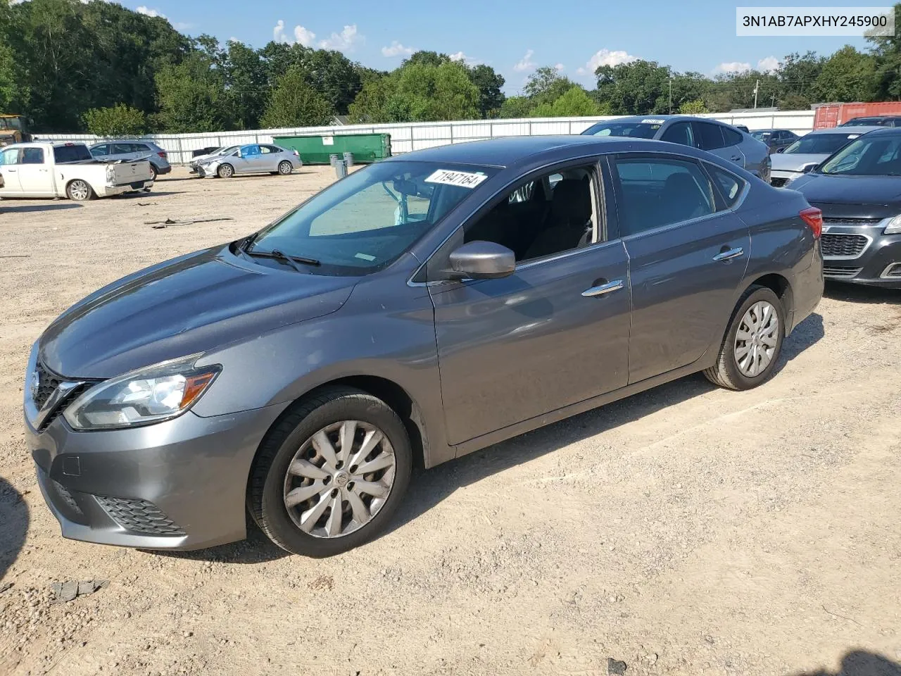 3N1AB7APXHY245900 2017 Nissan Sentra S