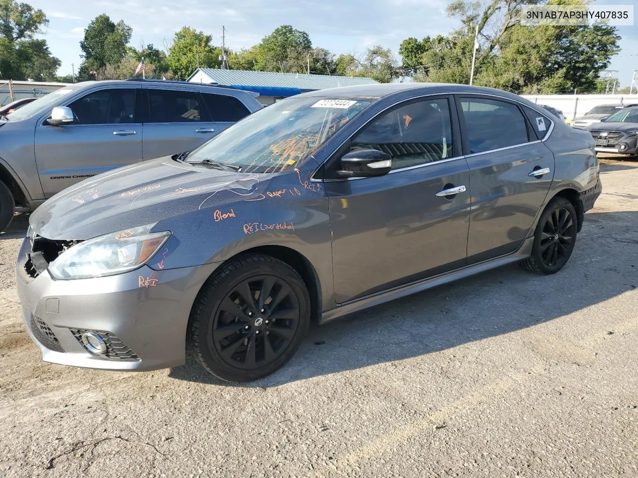 2017 Nissan Sentra S VIN: 3N1AB7AP3HY407835 Lot: 72273444