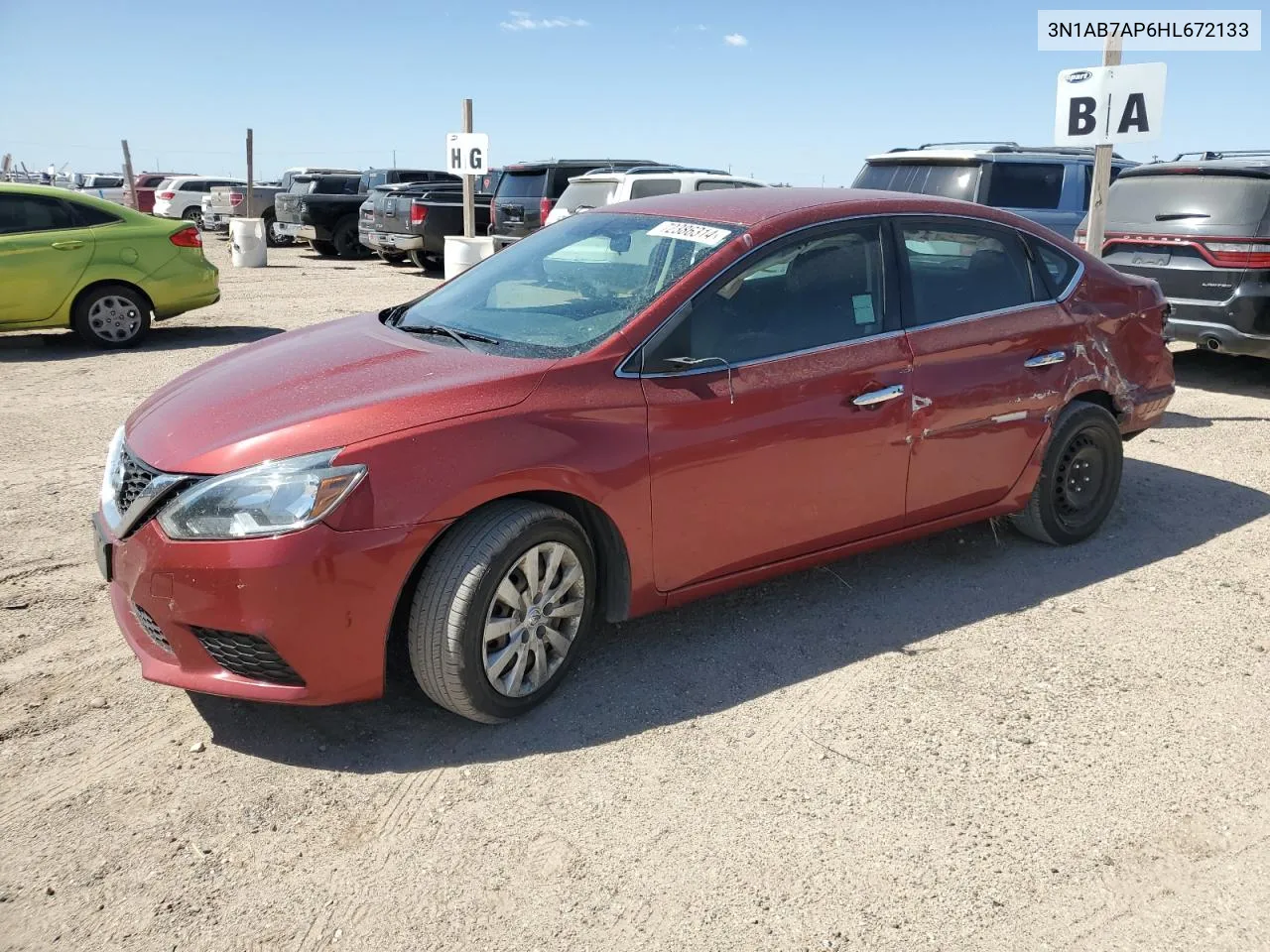 2017 Nissan Sentra S VIN: 3N1AB7AP6HL672133 Lot: 72386314