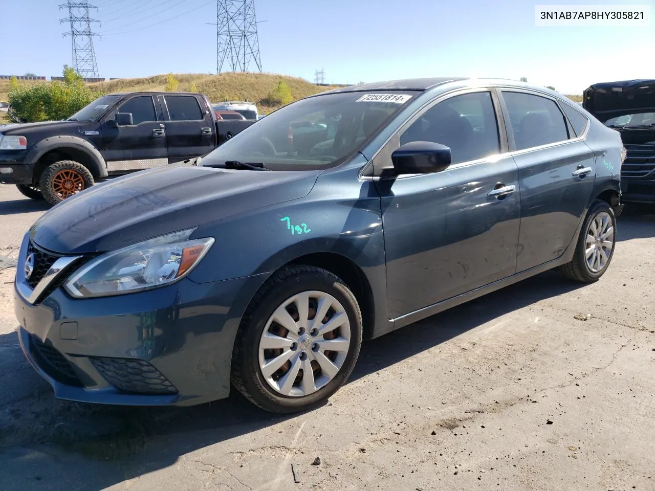 2017 Nissan Sentra S VIN: 3N1AB7AP8HY305821 Lot: 72551814