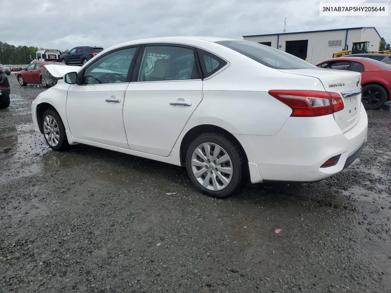 2017 Nissan Sentra S VIN: 3N1AB7AP5HY205644 Lot: 72930204