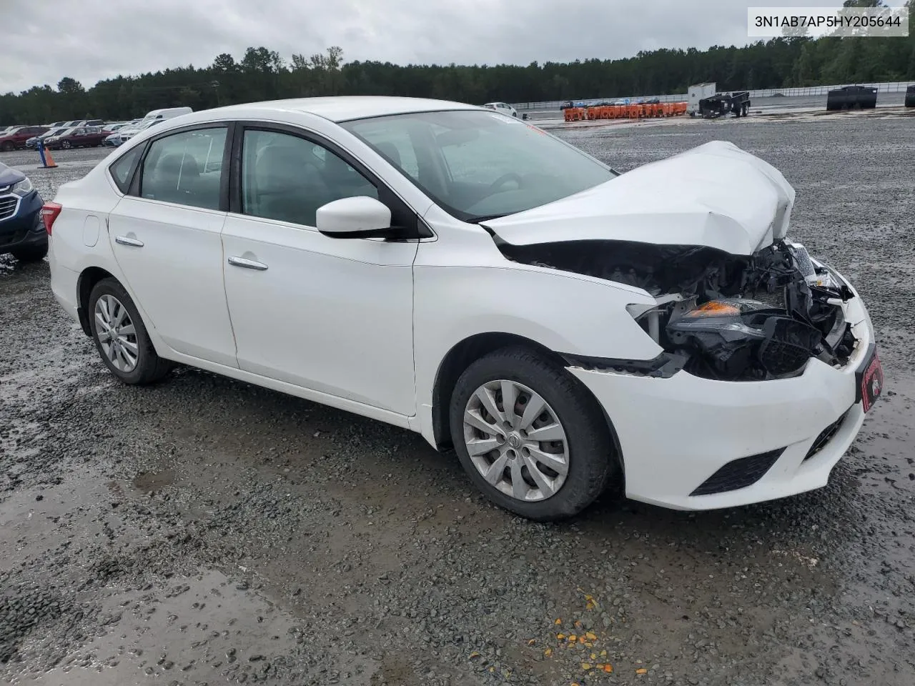 2017 Nissan Sentra S VIN: 3N1AB7AP5HY205644 Lot: 72930204