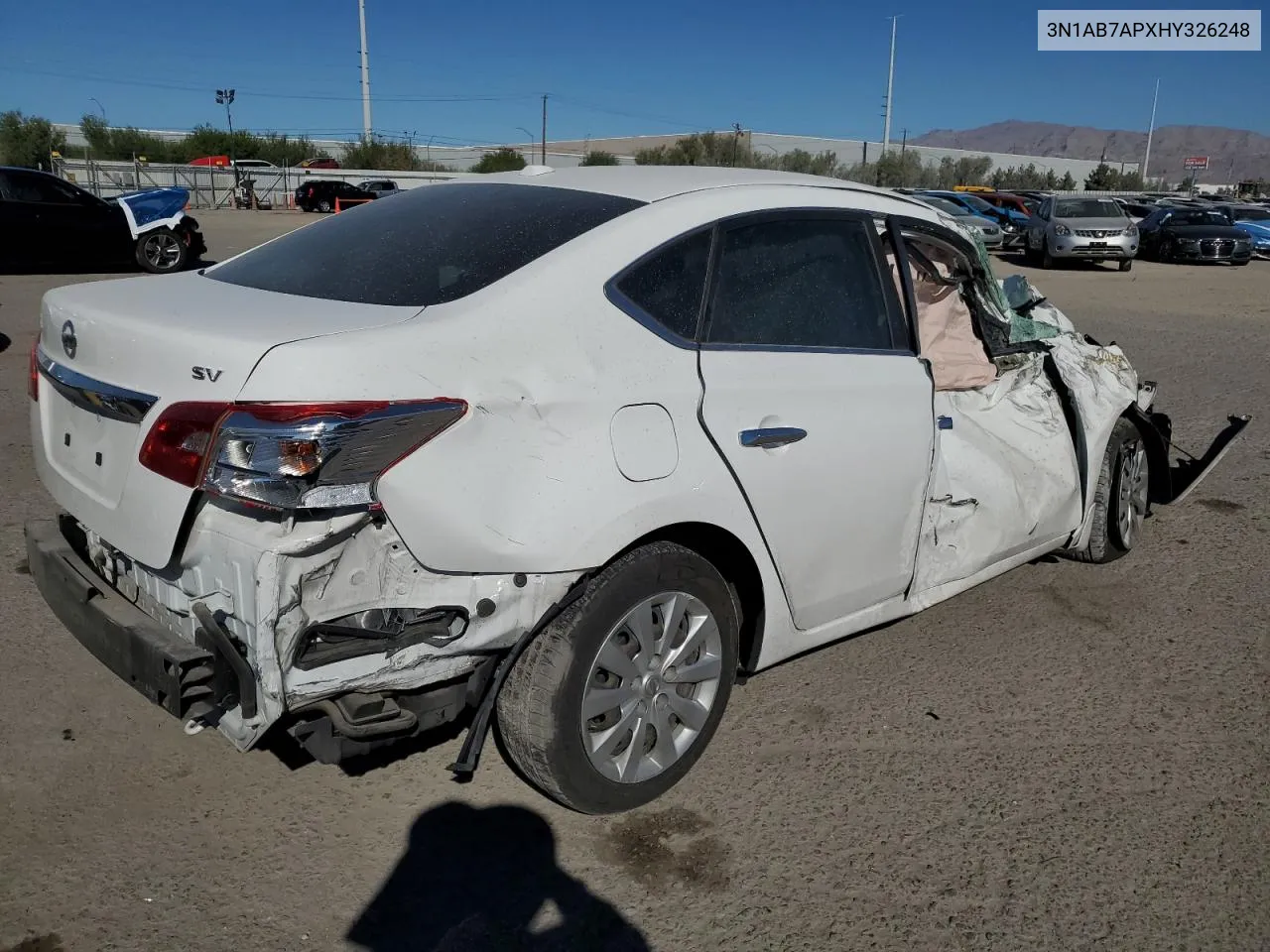 2017 Nissan Sentra S VIN: 3N1AB7APXHY326248 Lot: 72998224