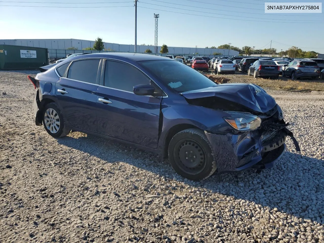 2017 Nissan Sentra S VIN: 3N1AB7APXHY275804 Lot: 74016414