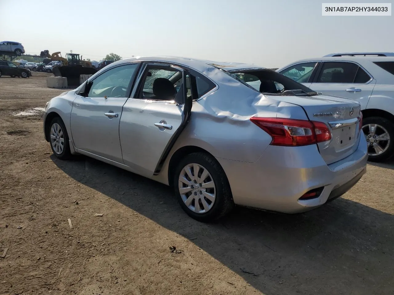 2017 Nissan Sentra S VIN: 3N1AB7AP2HY344033 Lot: 74187774