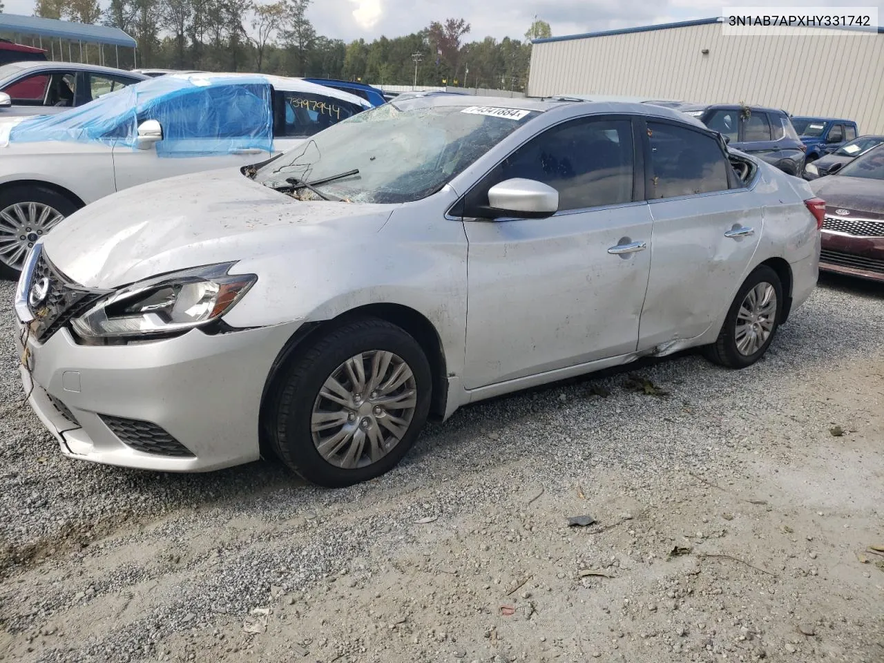 2017 Nissan Sentra S VIN: 3N1AB7APXHY331742 Lot: 74341884