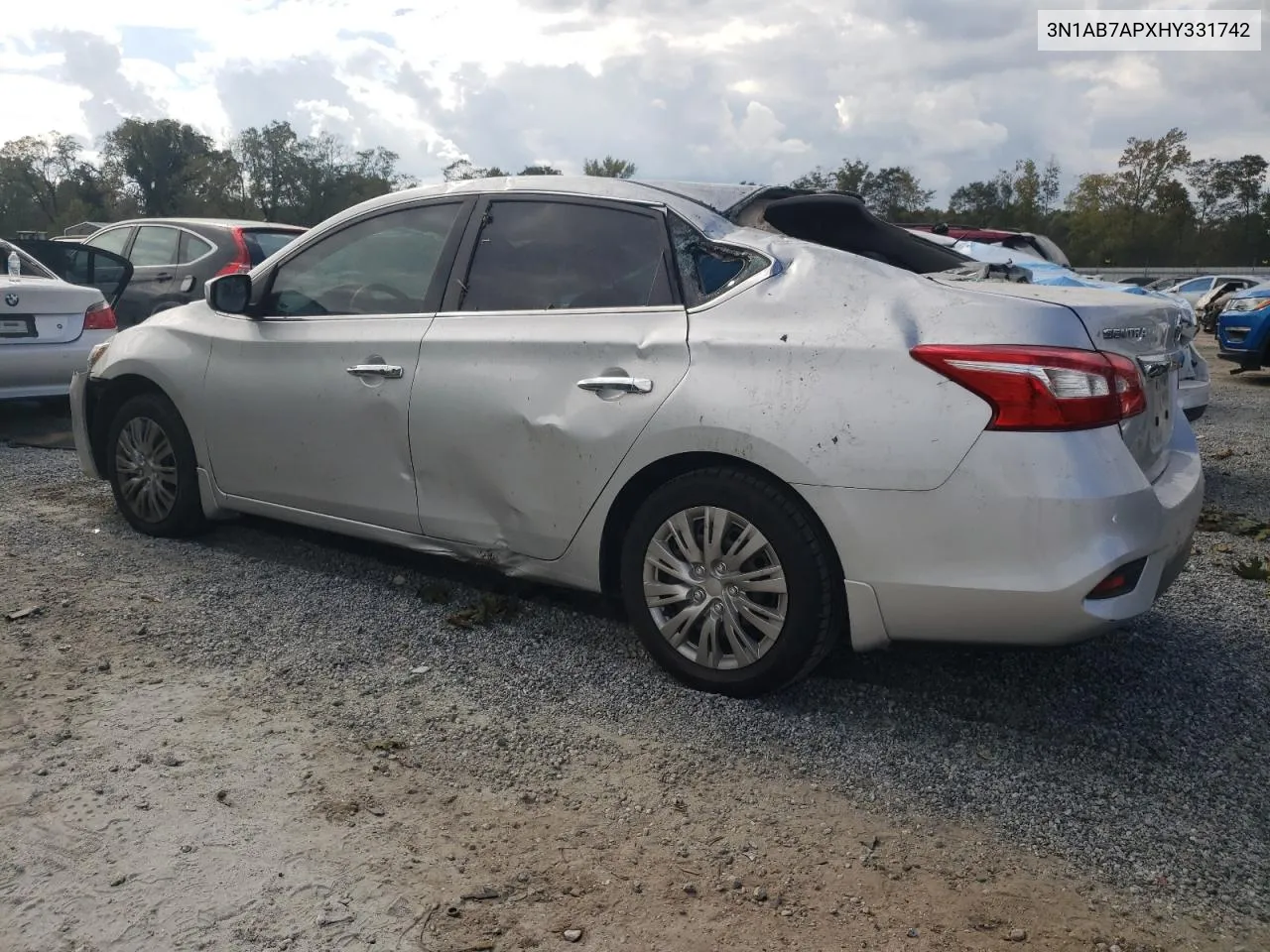 2017 Nissan Sentra S VIN: 3N1AB7APXHY331742 Lot: 74341884