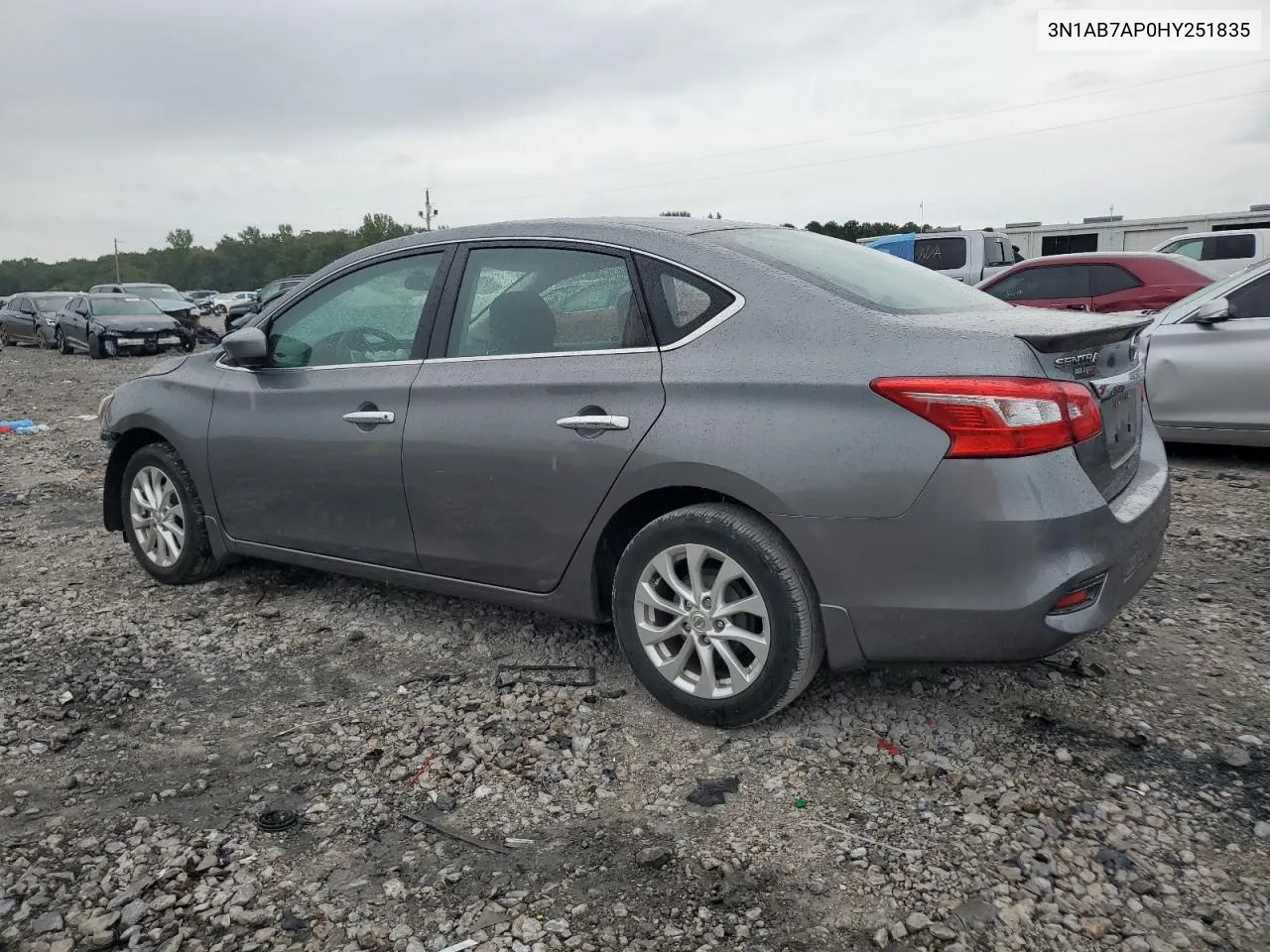 2017 Nissan Sentra S VIN: 3N1AB7AP0HY251835 Lot: 74544444