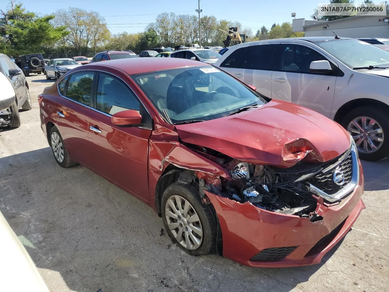 2017 Nissan Sentra S VIN: 3N1AB7AP7HY250066 Lot: 74710114