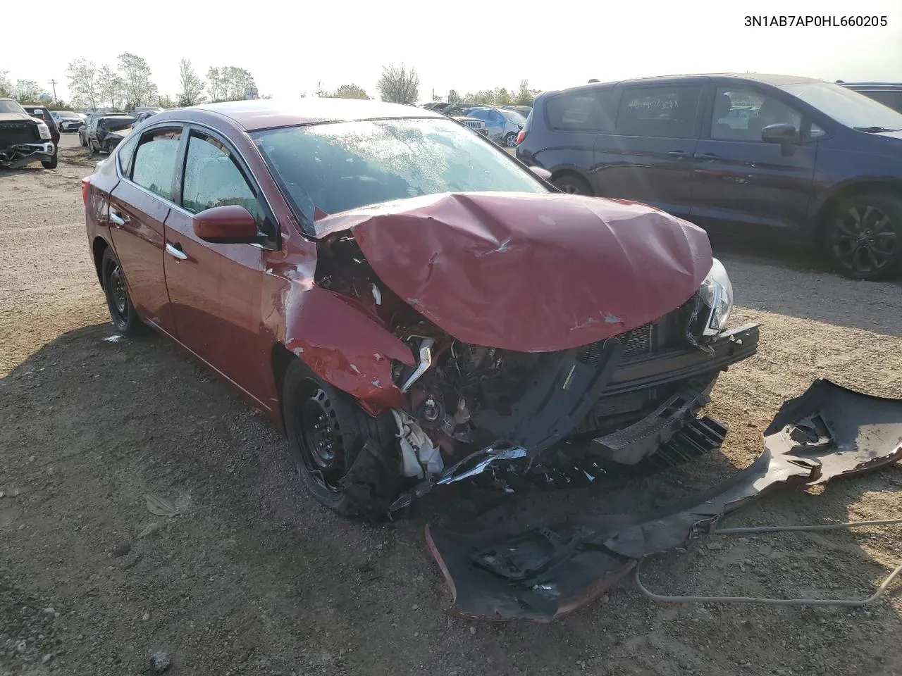 3N1AB7AP0HL660205 2017 Nissan Sentra S