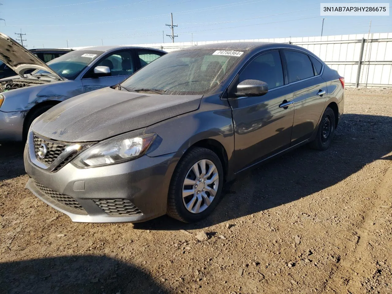 2017 Nissan Sentra S VIN: 3N1AB7AP3HY286675 Lot: 74750364