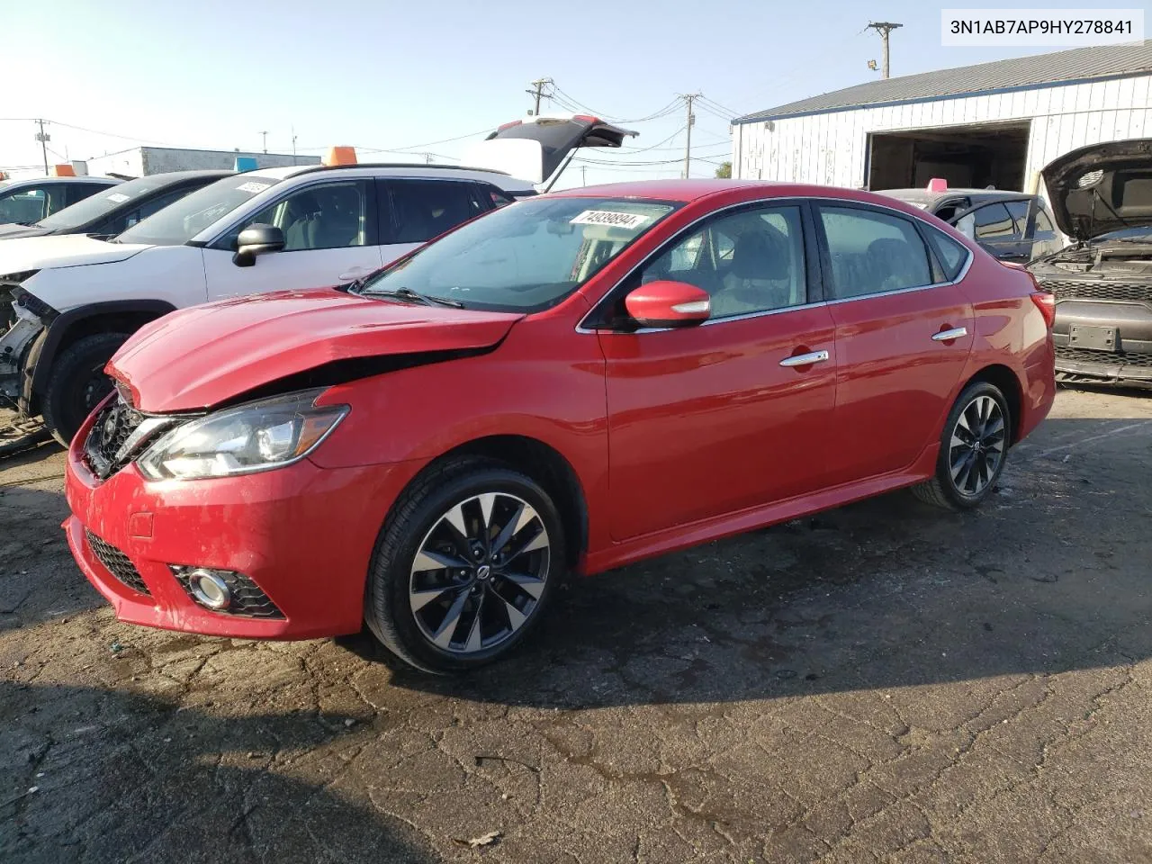 2017 Nissan Sentra S VIN: 3N1AB7AP9HY278841 Lot: 74939894