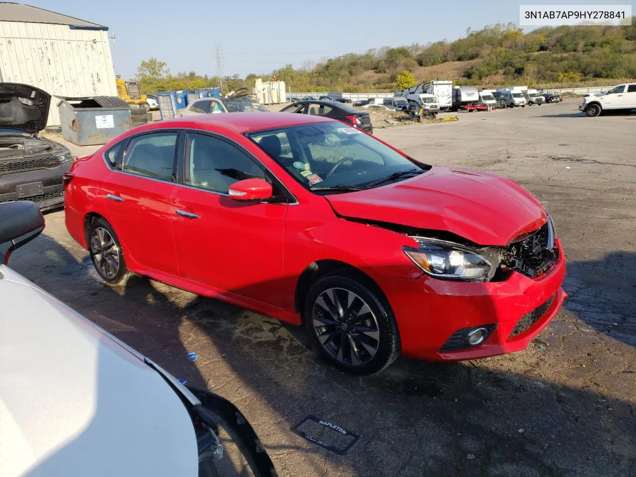 2017 Nissan Sentra S VIN: 3N1AB7AP9HY278841 Lot: 74939894