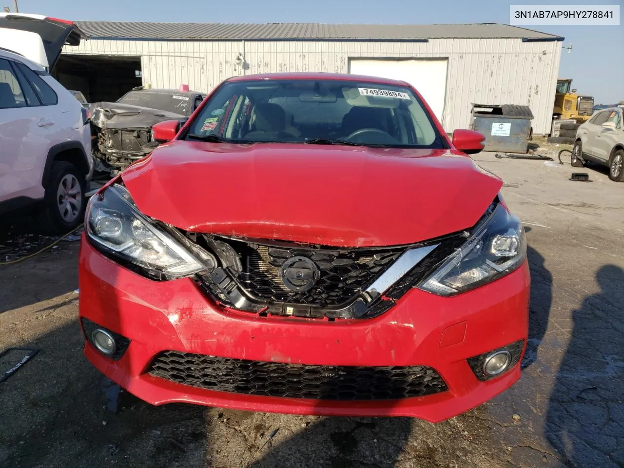 2017 Nissan Sentra S VIN: 3N1AB7AP9HY278841 Lot: 74939894