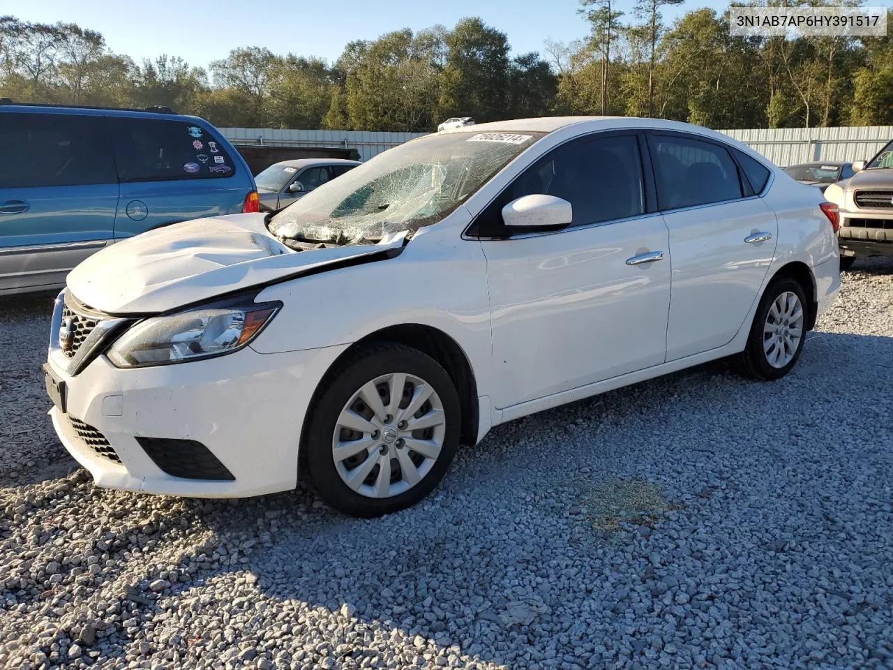 2017 Nissan Sentra S VIN: 3N1AB7AP6HY391517 Lot: 75026214