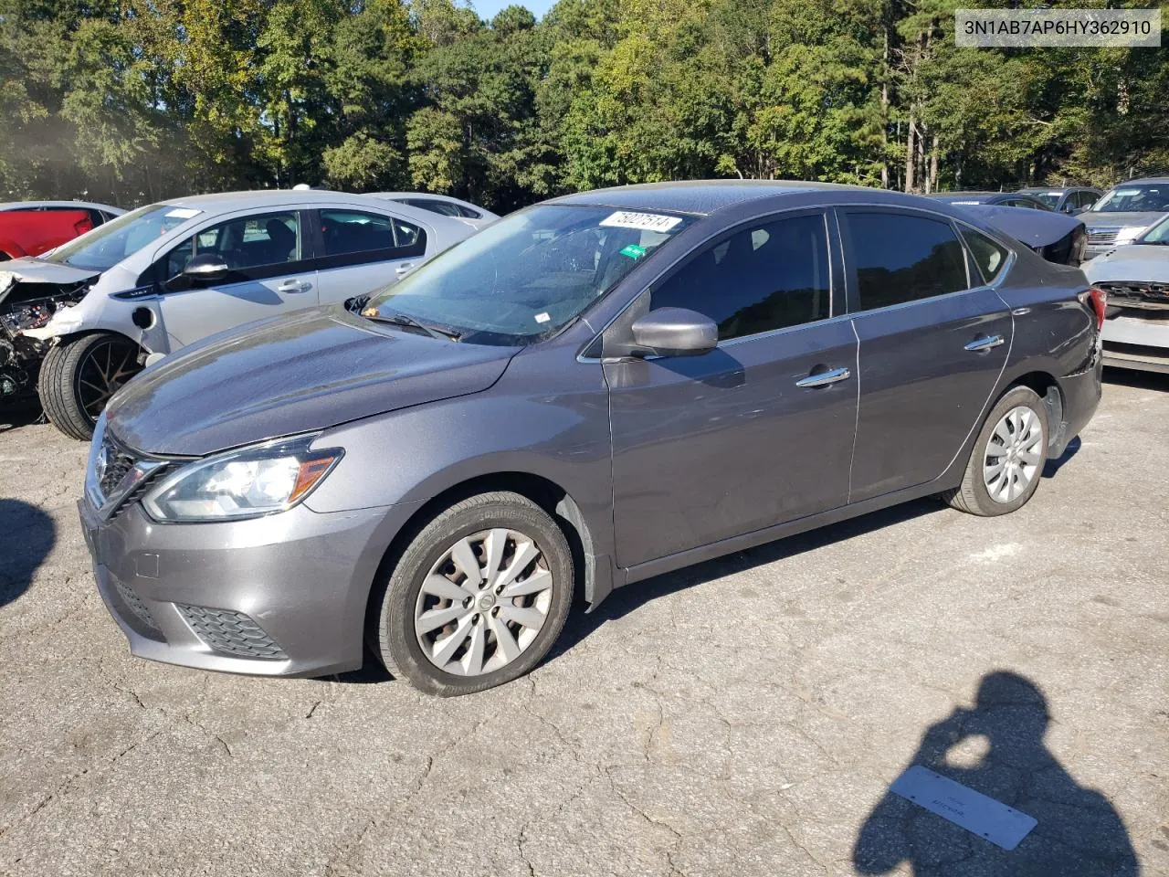 2017 Nissan Sentra S VIN: 3N1AB7AP6HY362910 Lot: 75027514