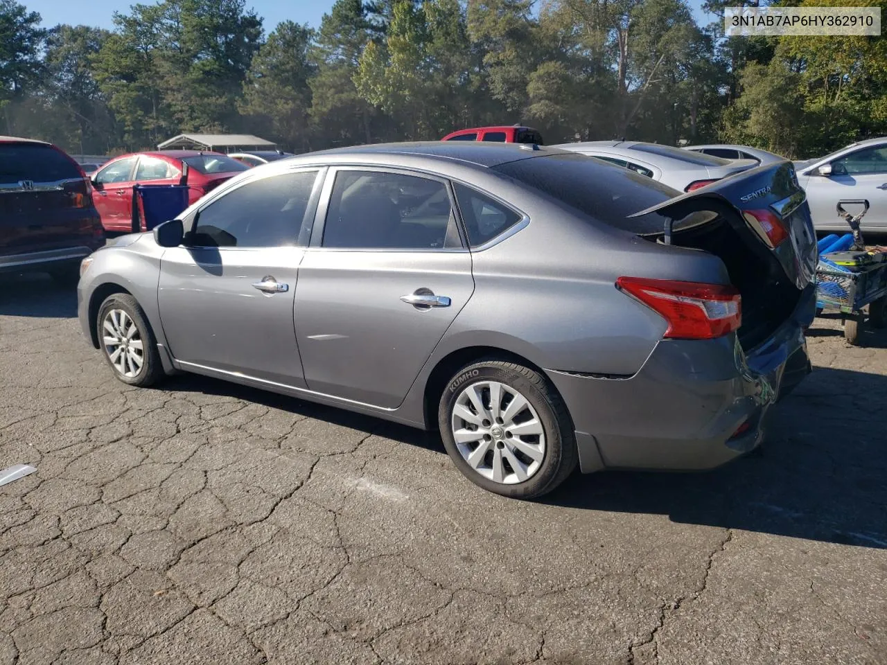 2017 Nissan Sentra S VIN: 3N1AB7AP6HY362910 Lot: 75027514