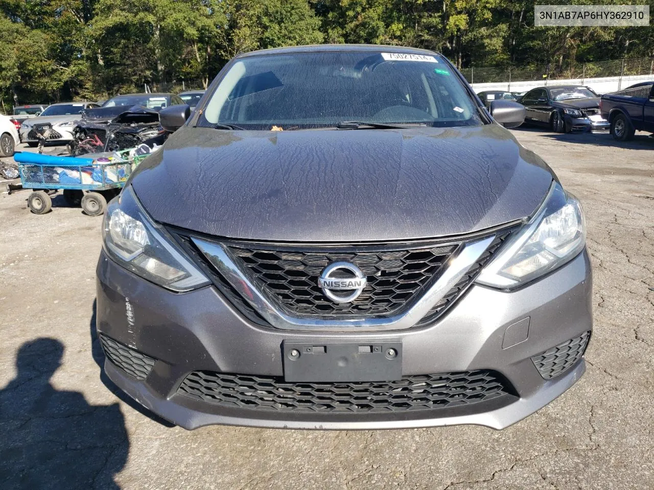 2017 Nissan Sentra S VIN: 3N1AB7AP6HY362910 Lot: 75027514