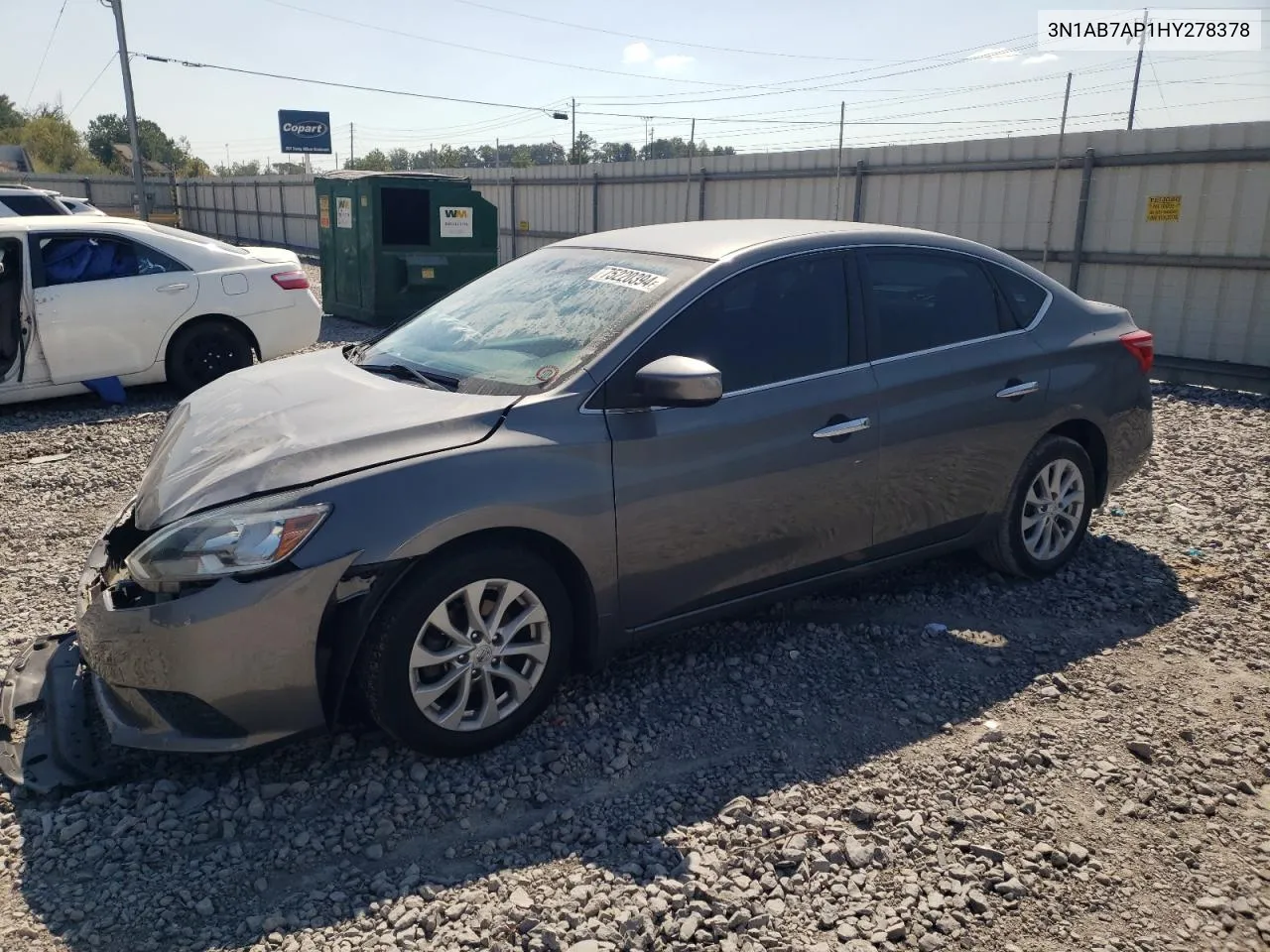 2017 Nissan Sentra S VIN: 3N1AB7AP1HY278378 Lot: 75220394