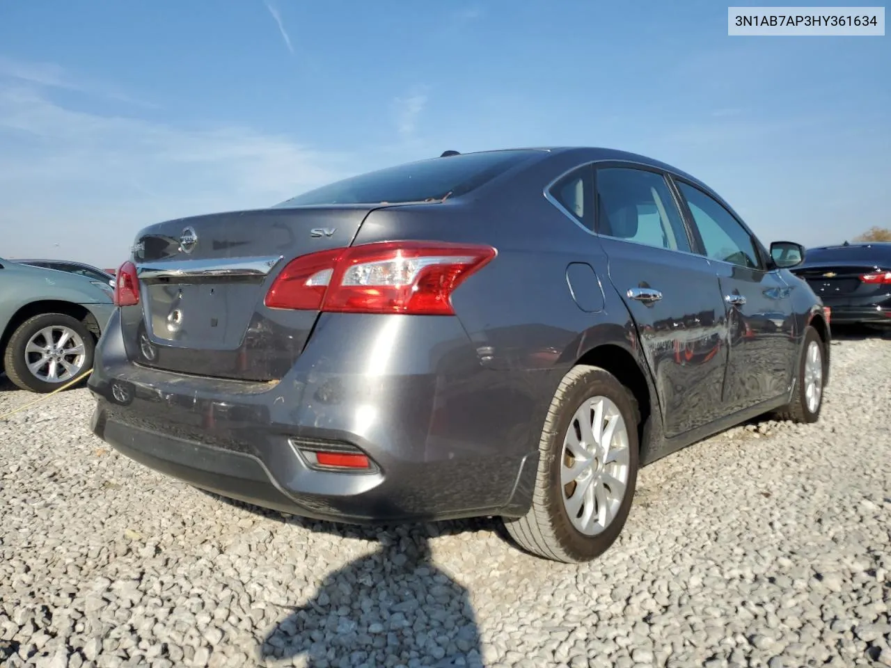 2017 Nissan Sentra S VIN: 3N1AB7AP3HY361634 Lot: 75705524