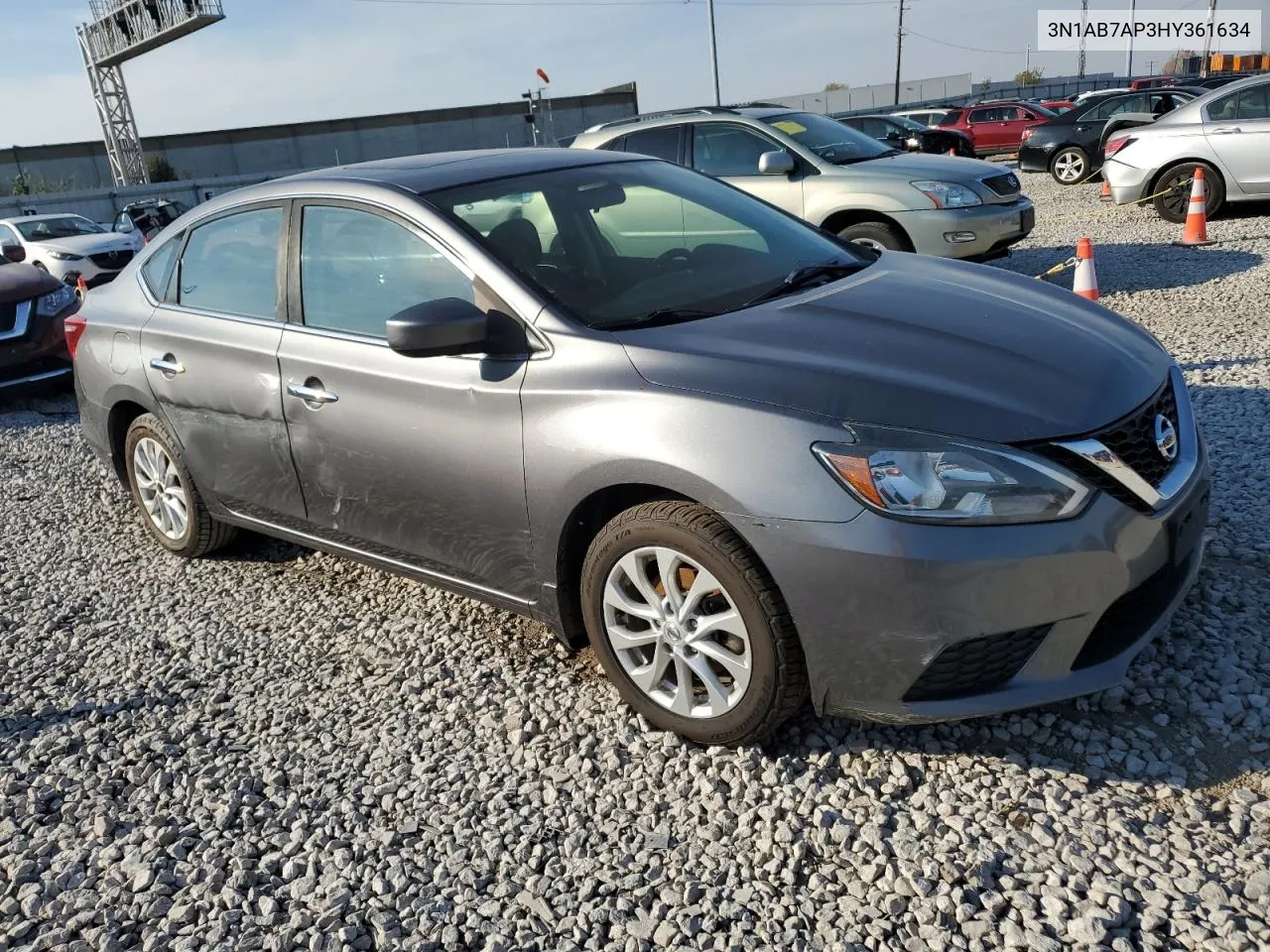 2017 Nissan Sentra S VIN: 3N1AB7AP3HY361634 Lot: 75705524