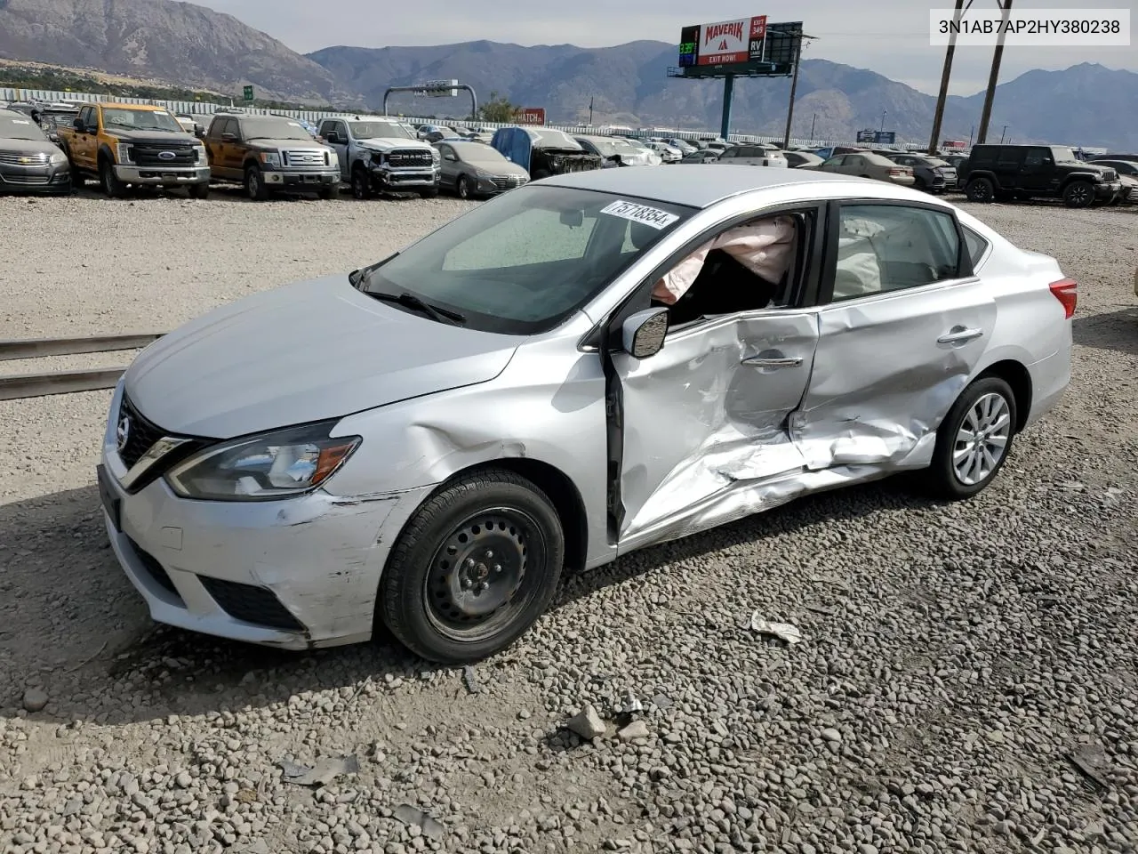 2017 Nissan Sentra S VIN: 3N1AB7AP2HY380238 Lot: 75718354