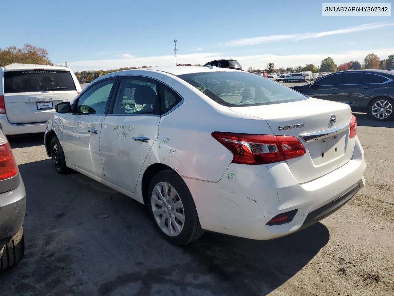 2017 Nissan Sentra S VIN: 3N1AB7AP6HY362342 Lot: 76037494