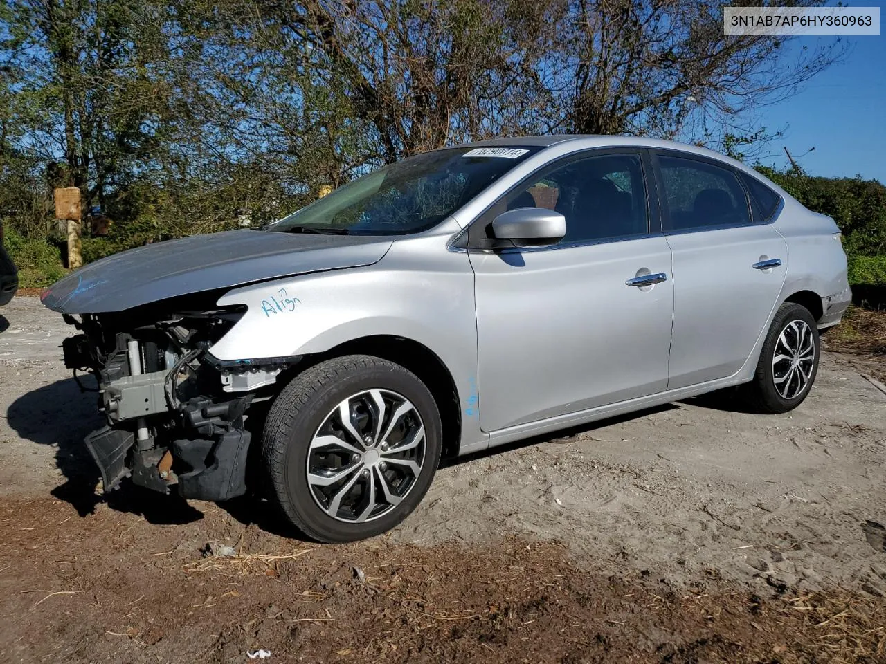 2017 Nissan Sentra S VIN: 3N1AB7AP6HY360963 Lot: 76290014