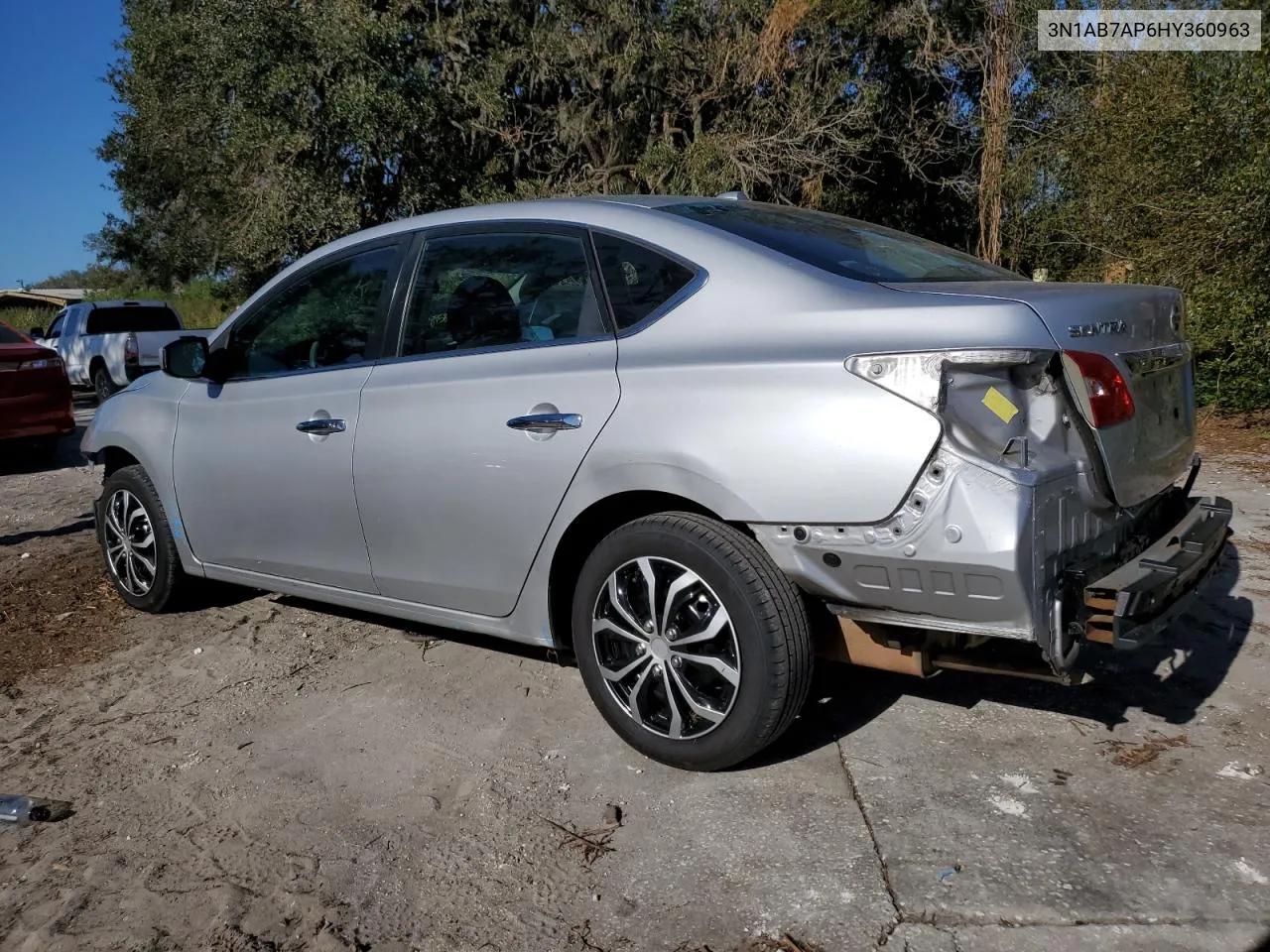 2017 Nissan Sentra S VIN: 3N1AB7AP6HY360963 Lot: 76290014