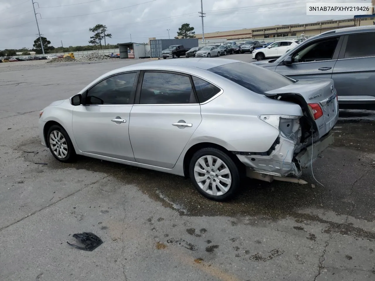 2017 Nissan Sentra S VIN: 3N1AB7APXHY219426 Lot: 78236674