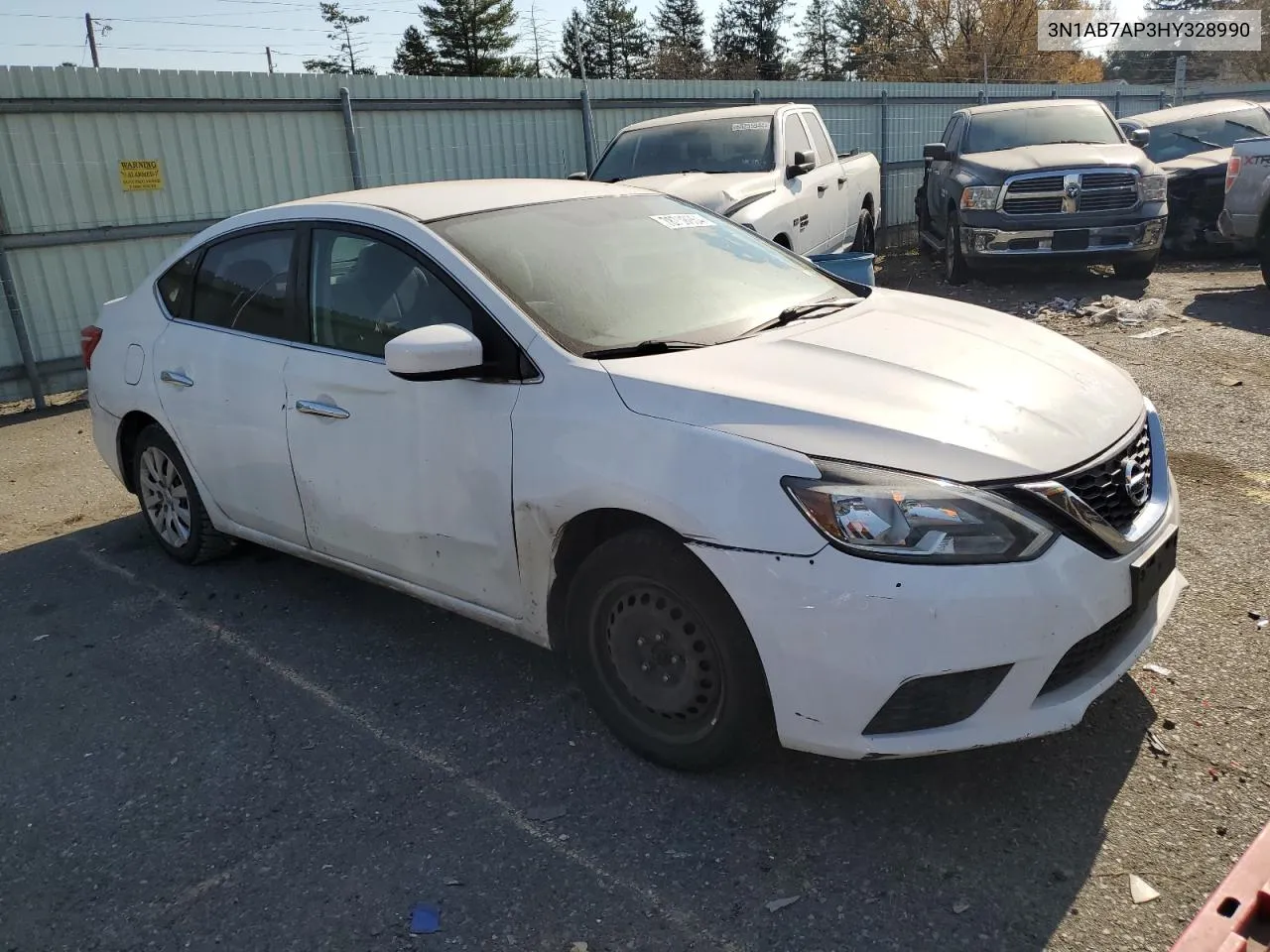 2017 Nissan Sentra S VIN: 3N1AB7AP3HY328990 Lot: 78708064