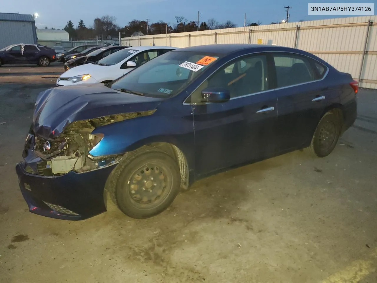 2017 Nissan Sentra S VIN: 3N1AB7AP5HY374126 Lot: 78751404