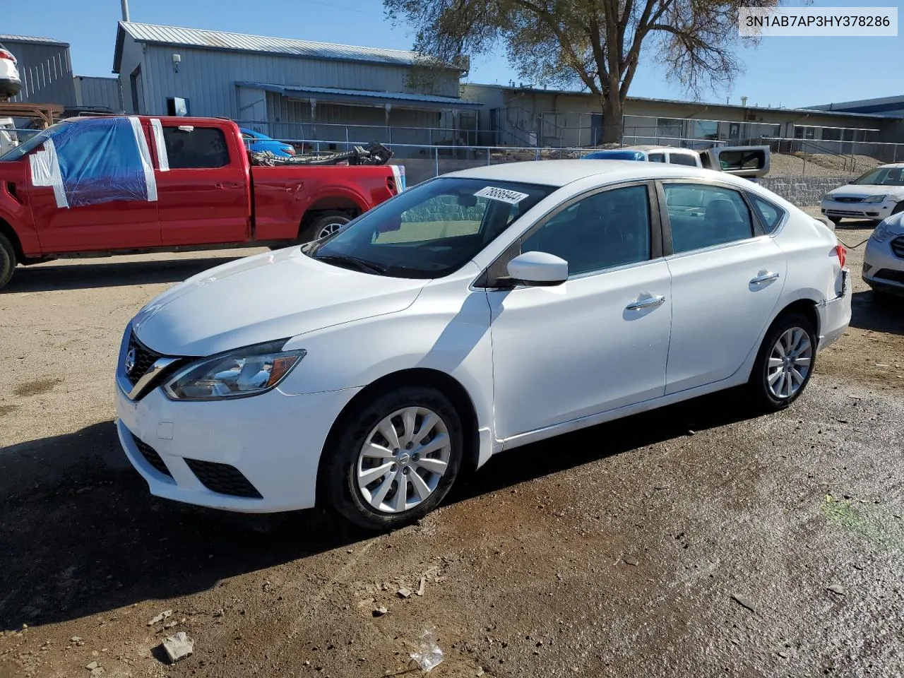 2017 Nissan Sentra S VIN: 3N1AB7AP3HY378286 Lot: 78886944