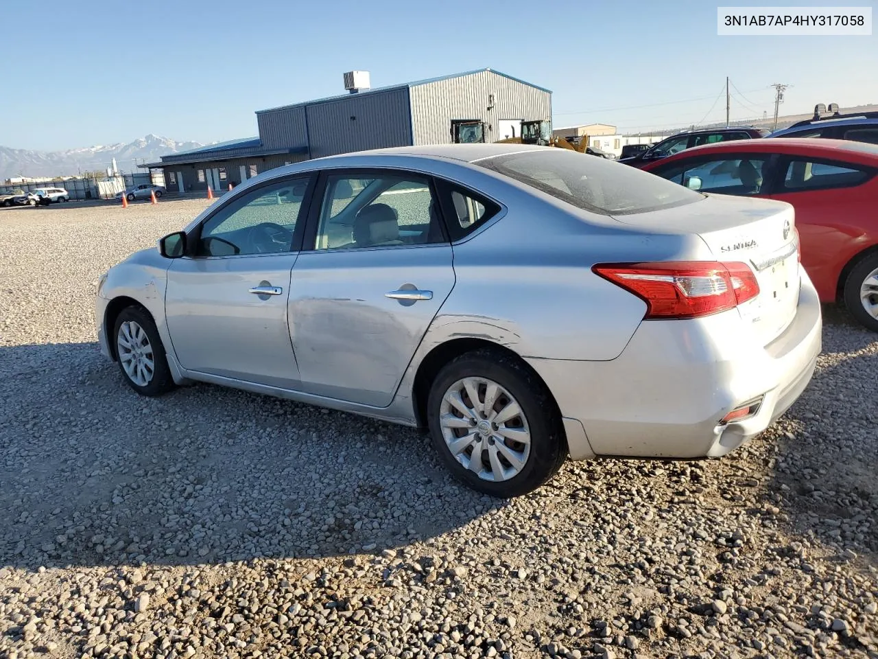 2017 Nissan Sentra S VIN: 3N1AB7AP4HY317058 Lot: 79493474