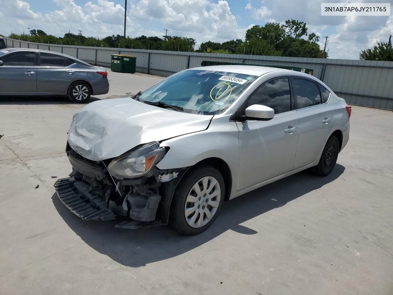 2018 Nissan Sentra S VIN: 3N1AB7AP6JY211765 Lot: 60563454