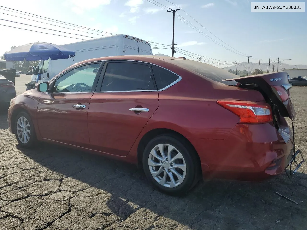 2018 Nissan Sentra S VIN: 3N1AB7AP2JY280033 Lot: 65947224