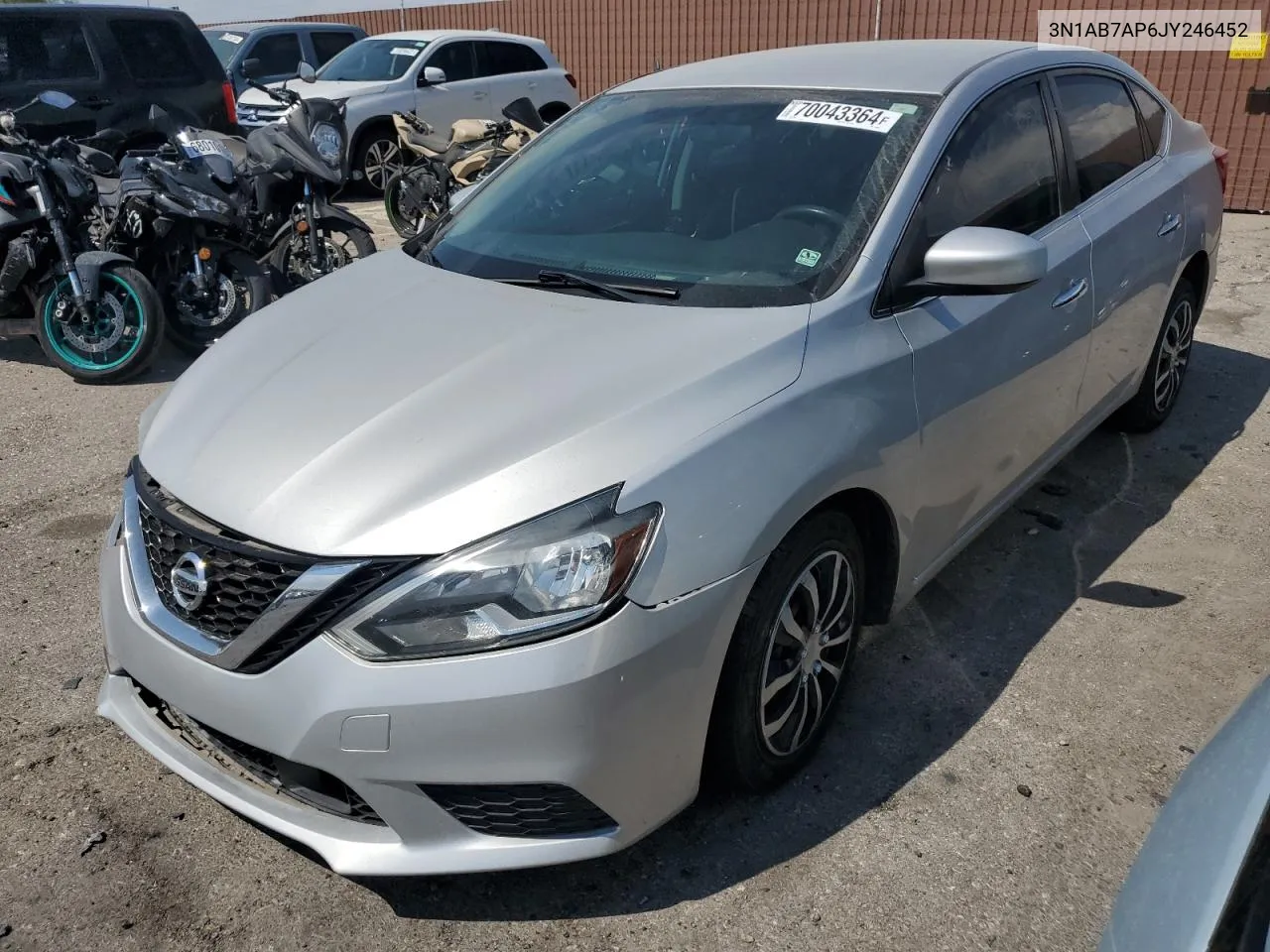 2018 Nissan Sentra S VIN: 3N1AB7AP6JY246452 Lot: 70043364