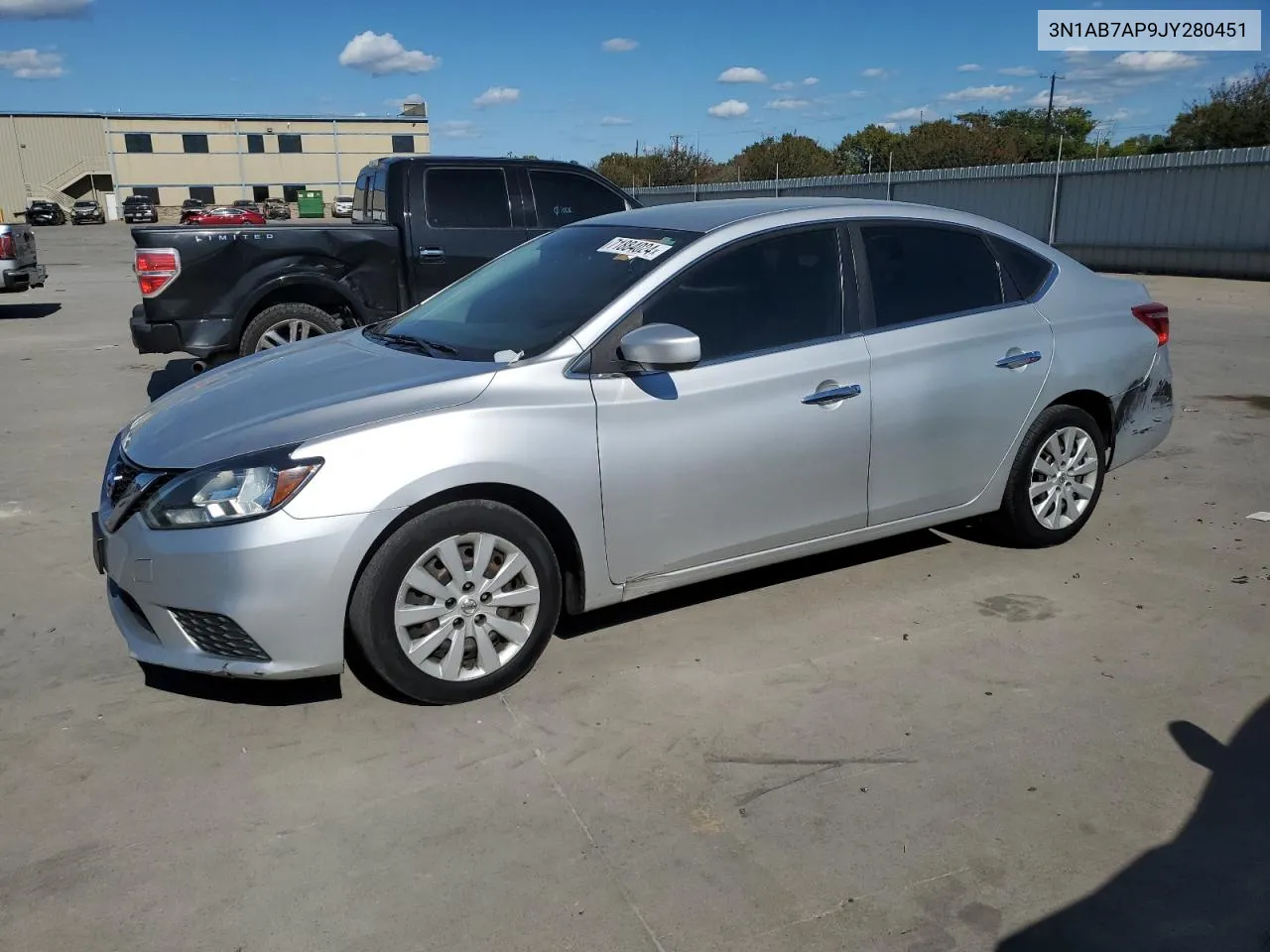 2018 Nissan Sentra S VIN: 3N1AB7AP9JY280451 Lot: 71884024