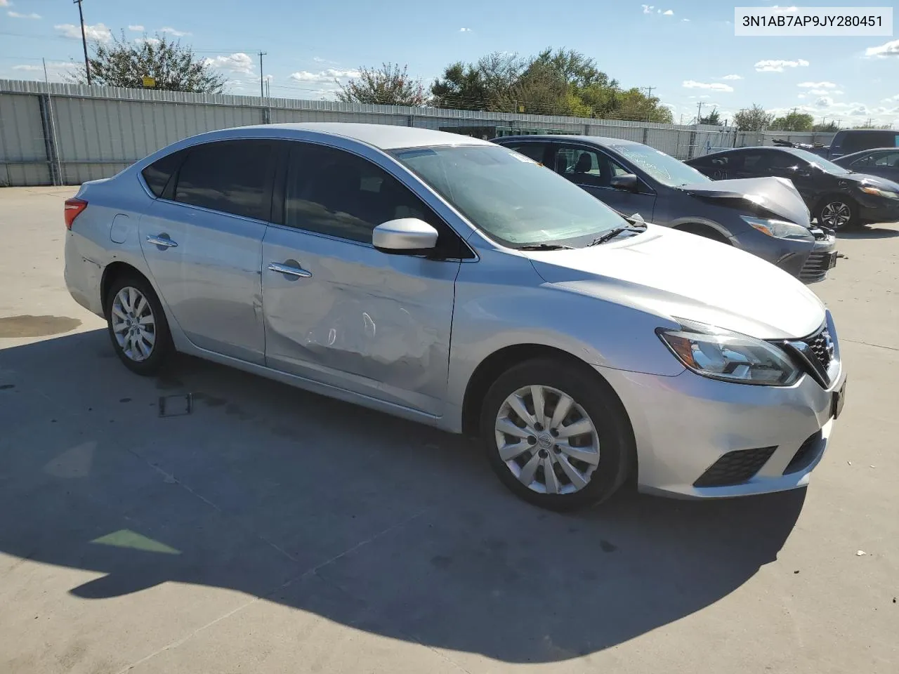 2018 Nissan Sentra S VIN: 3N1AB7AP9JY280451 Lot: 71884024