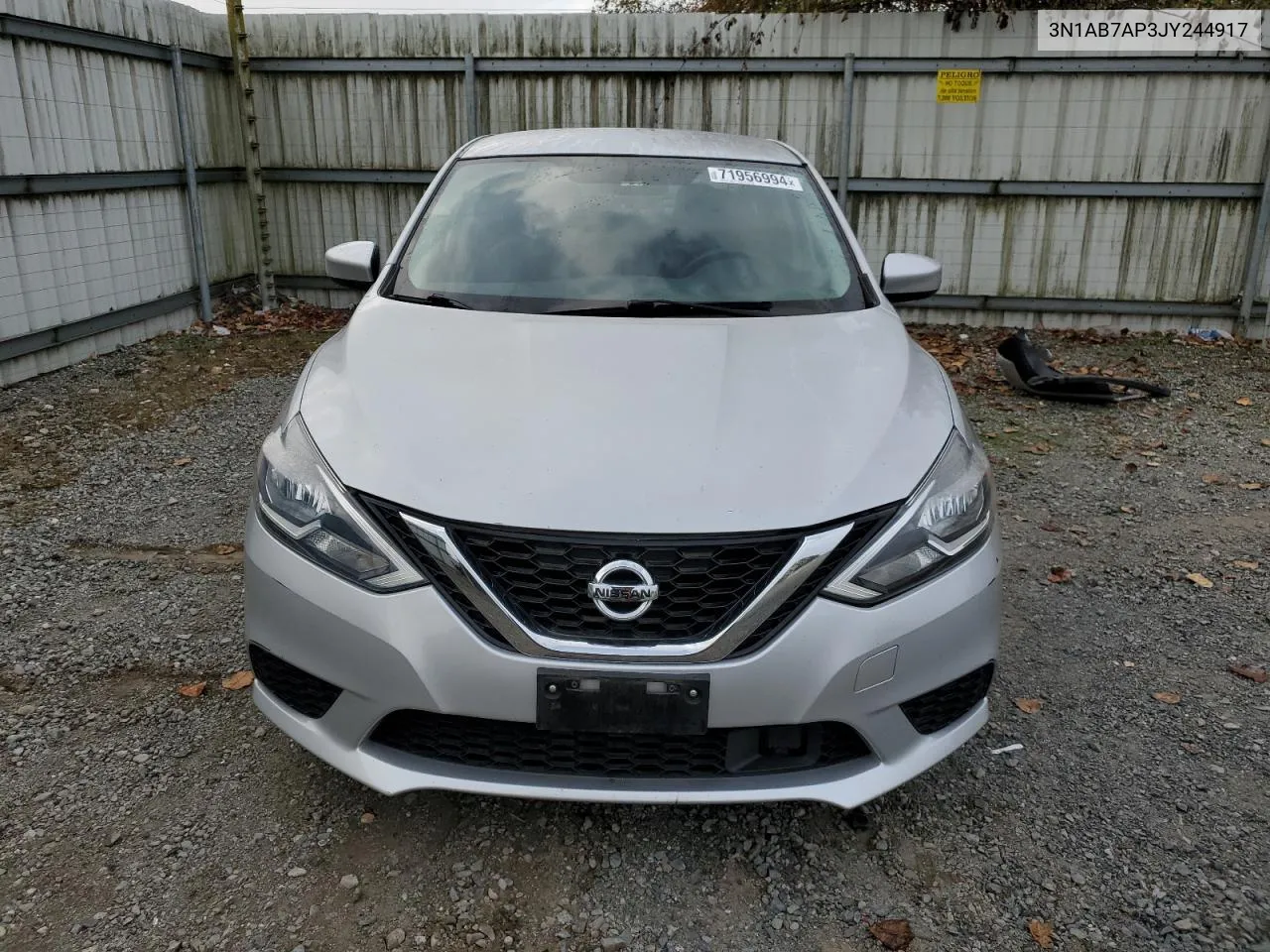 2018 Nissan Sentra S VIN: 3N1AB7AP3JY244917 Lot: 71956994