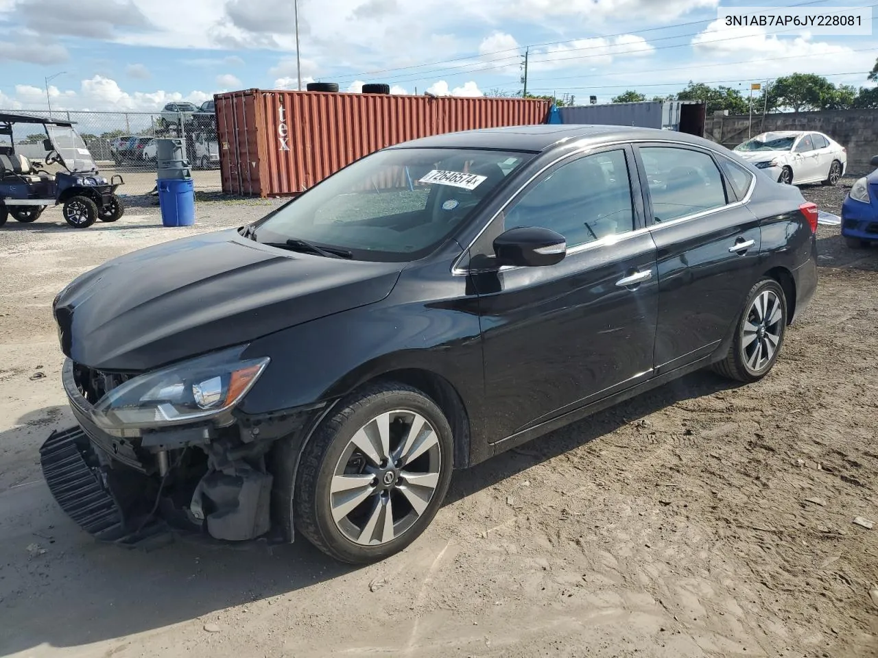 2018 Nissan Sentra S VIN: 3N1AB7AP6JY228081 Lot: 72646574